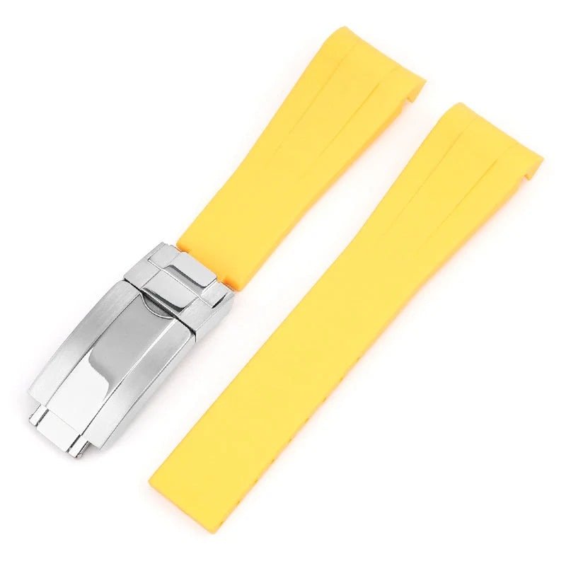 Deployant Rubber Strap - For Rolex Yacht - Master II - Yellow - Helvetus