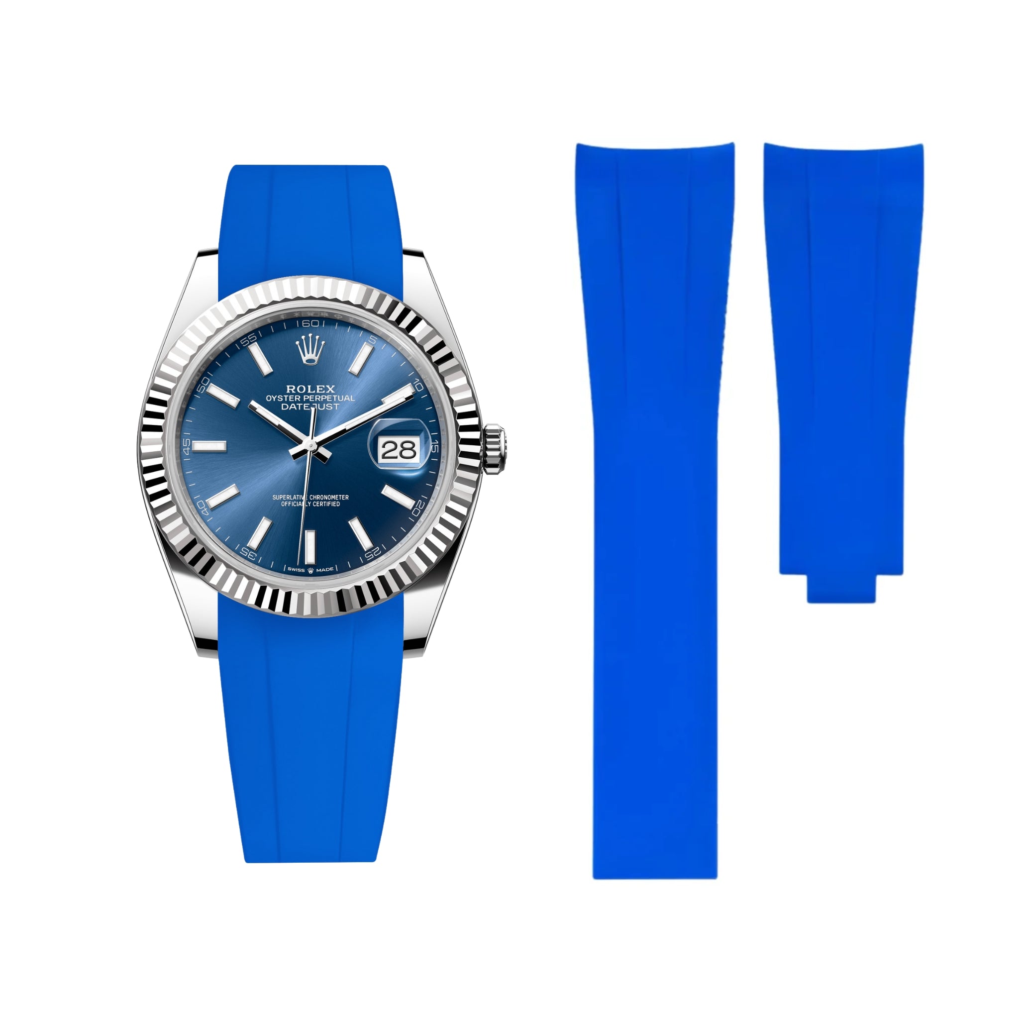 Deployant Strap - For Rolex Datejust 41mm - Blue - Helvetus