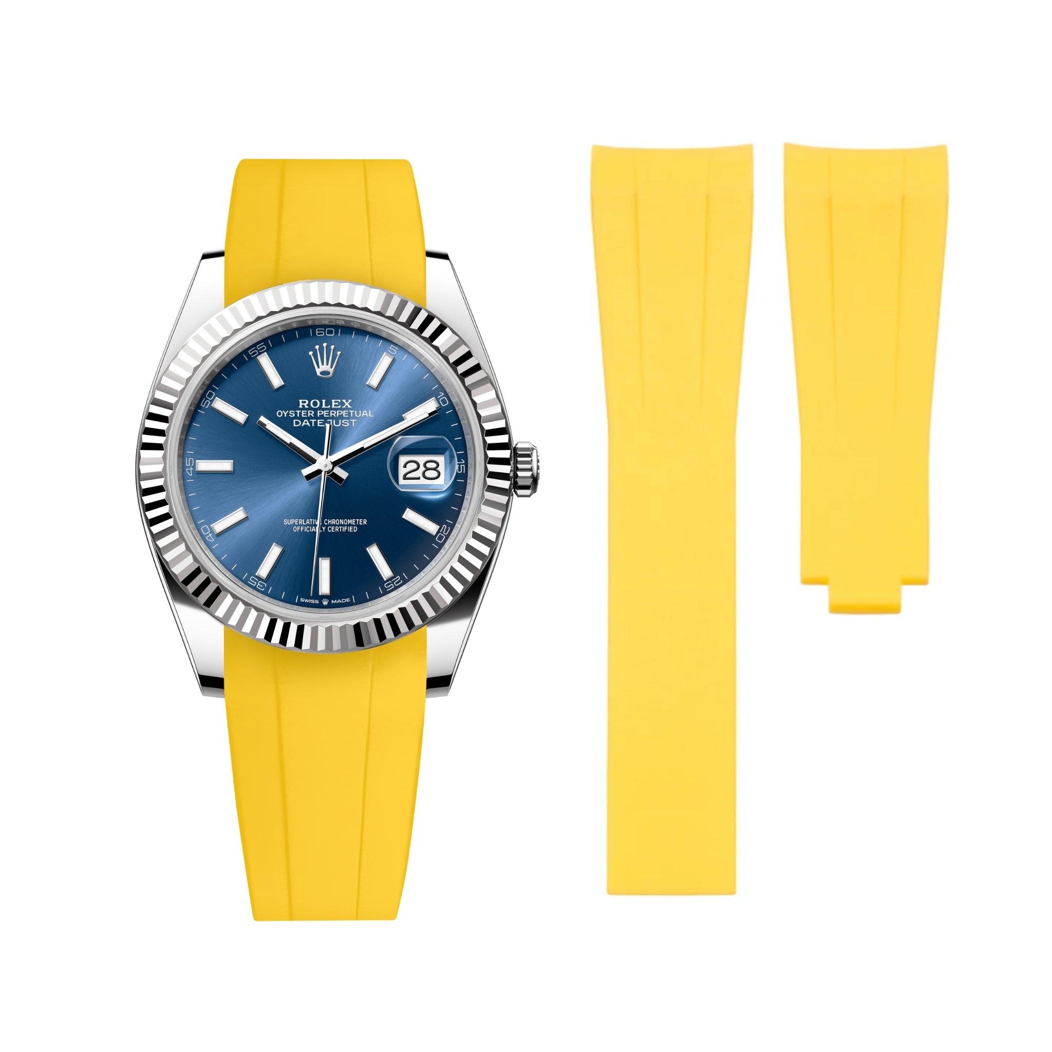 Deployant Strap - For Rolex Datejust 41mm - Yellow - Helvetus