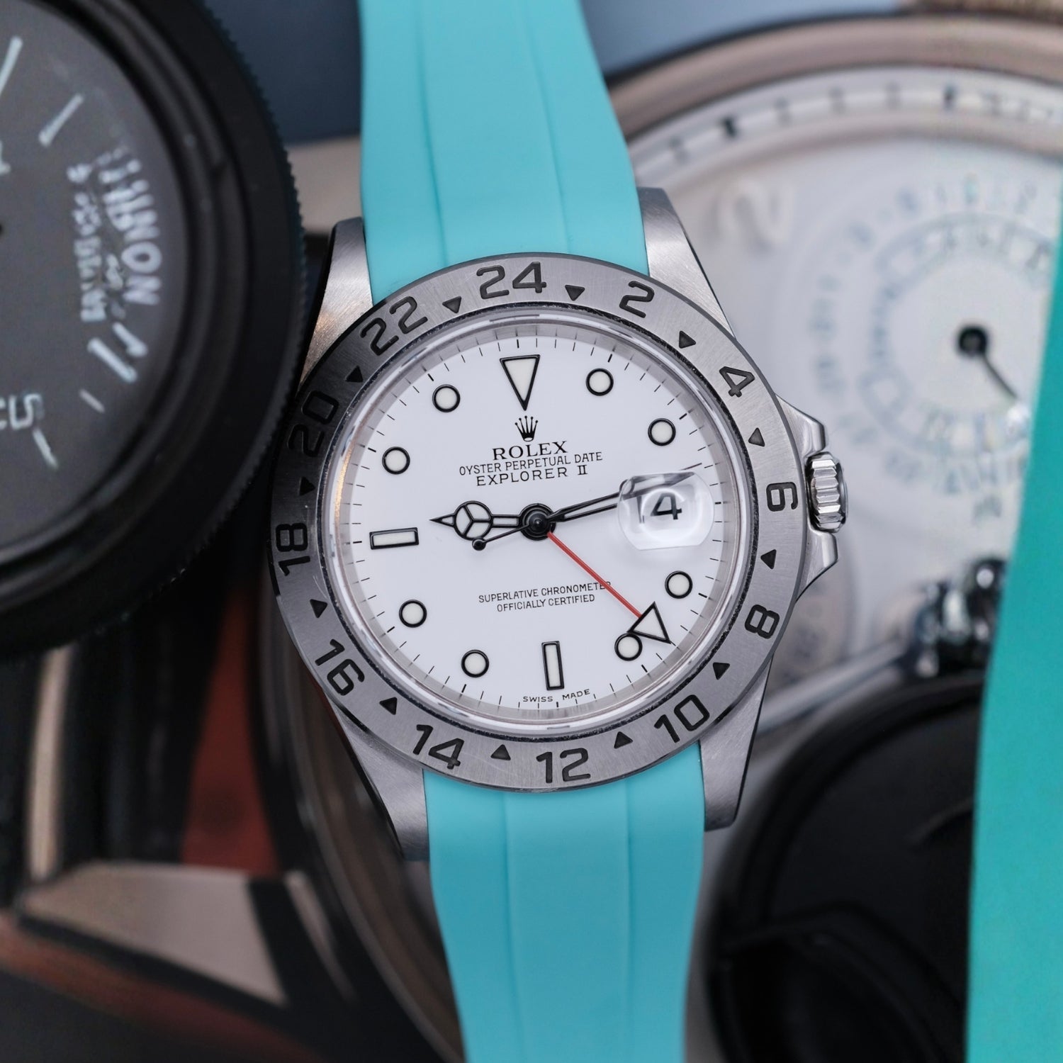 Deployant Strap - For Rolex Explorer II - Turquoise - Helvetus