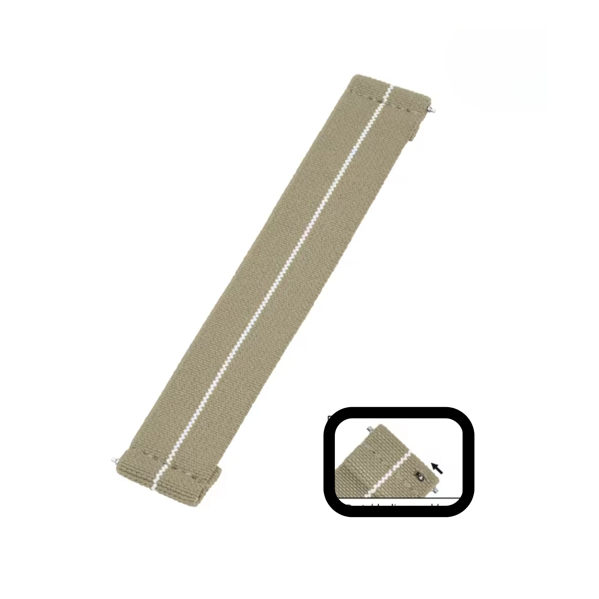 Elastic Strap - Beige/White - Any Lug Width - Helvetus