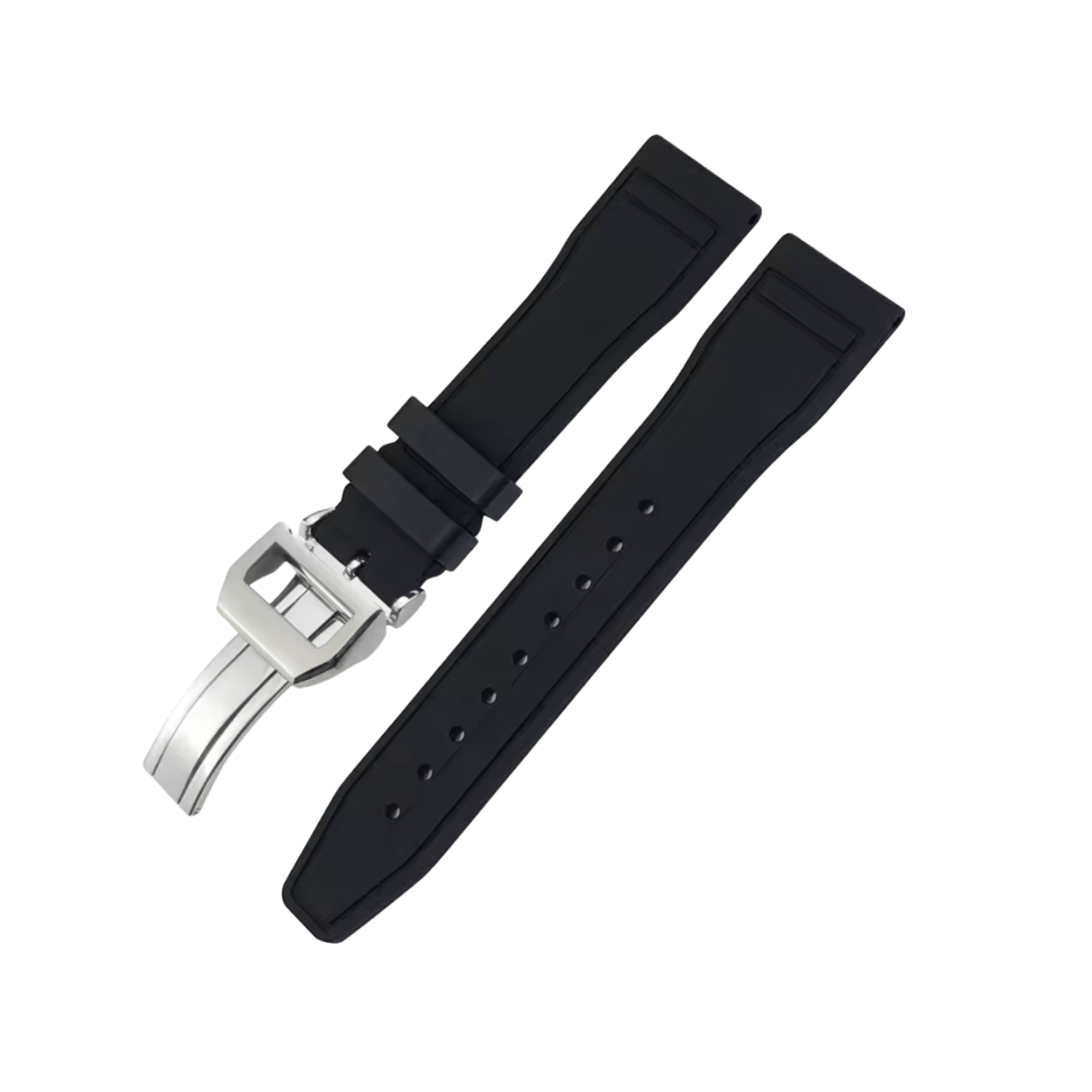 FKM Rubber Strap - For IWC Portugieser/Aquatimer/All Pilot Models/Portugieser/Portofino - Black - Helvetus