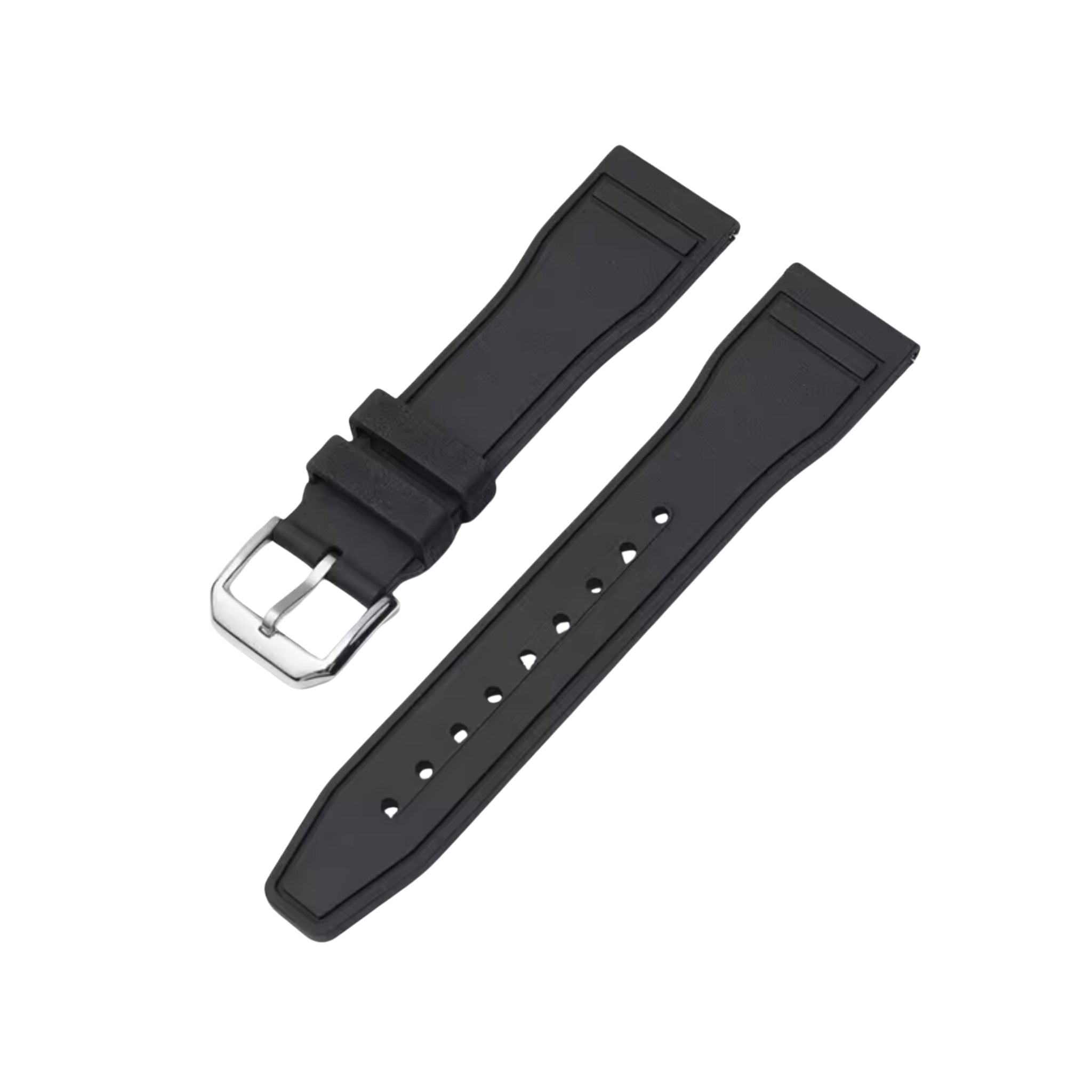 FKM Rubber Strap - For IWC Portugieser/Aquatimer/All Pilot Models/Portugieser/Portofino - Black - Helvetus