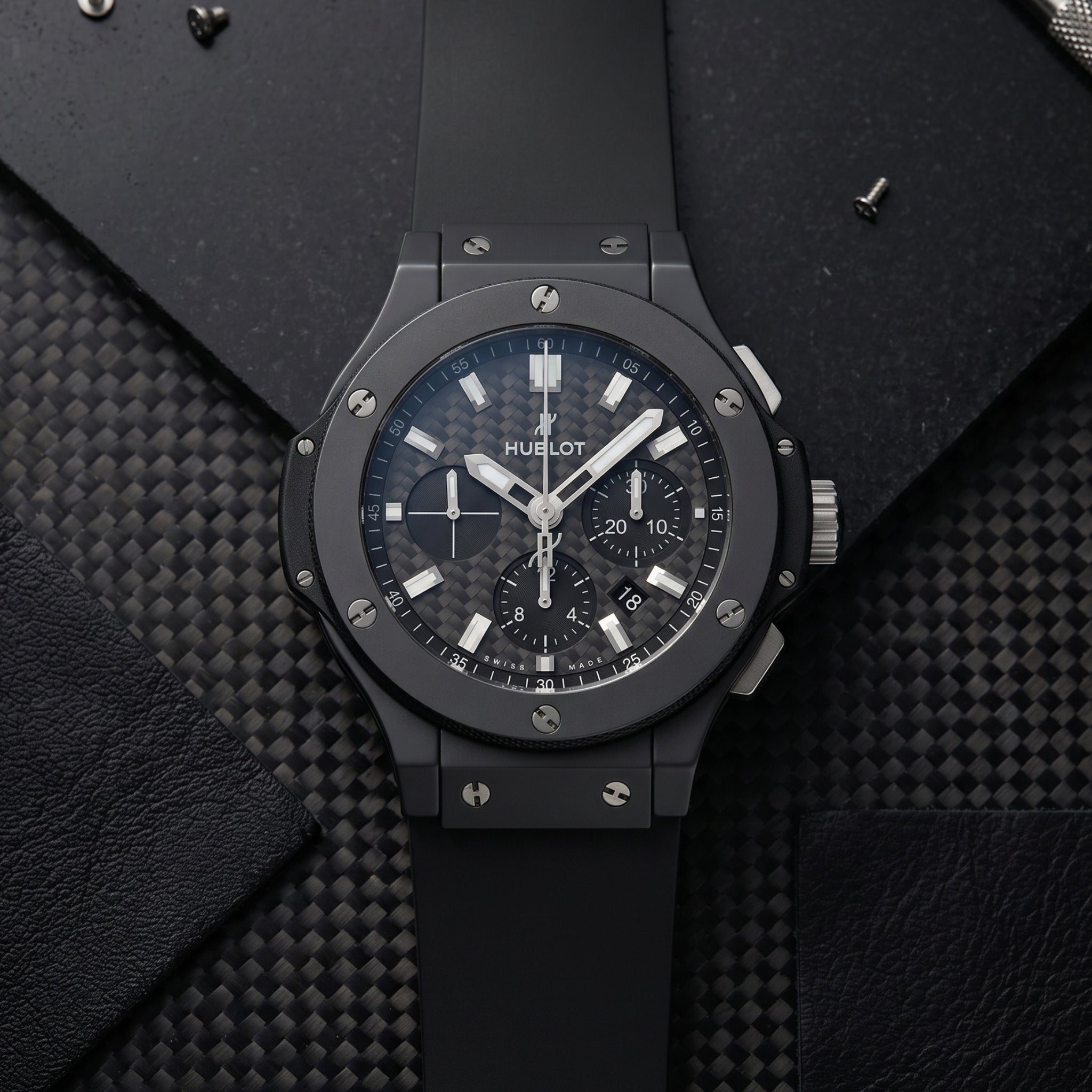 Rubber Strap - For Hublot Big Bang 44mm - Black