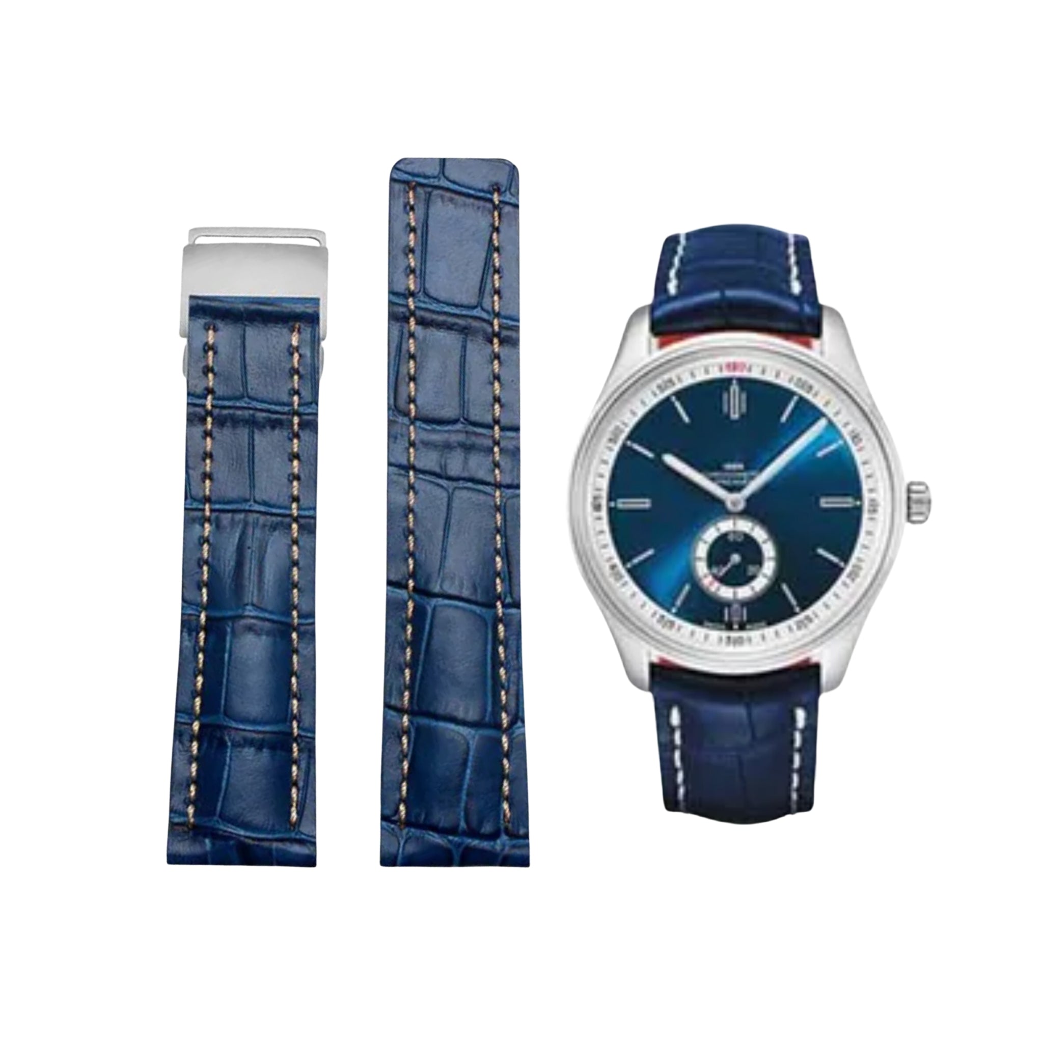 Leather Strap - For Breitling Watches - Blue - Helvetus