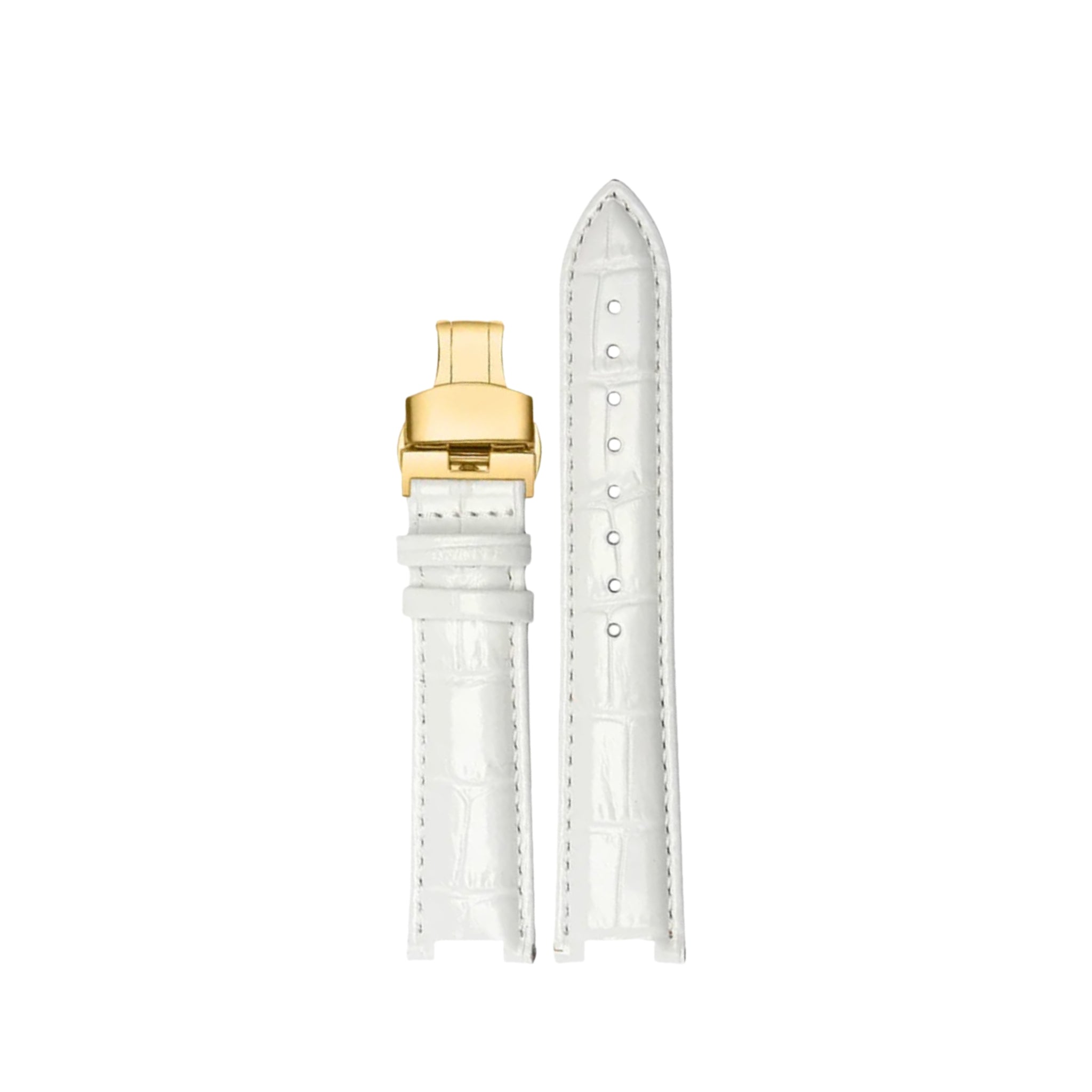 Leather Strap - For Cartier Pasha - White - Helvetus