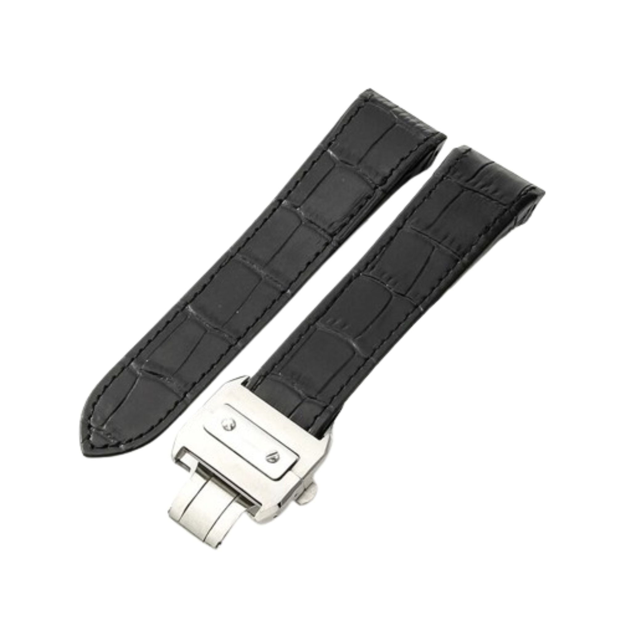 leather black strap for cartier