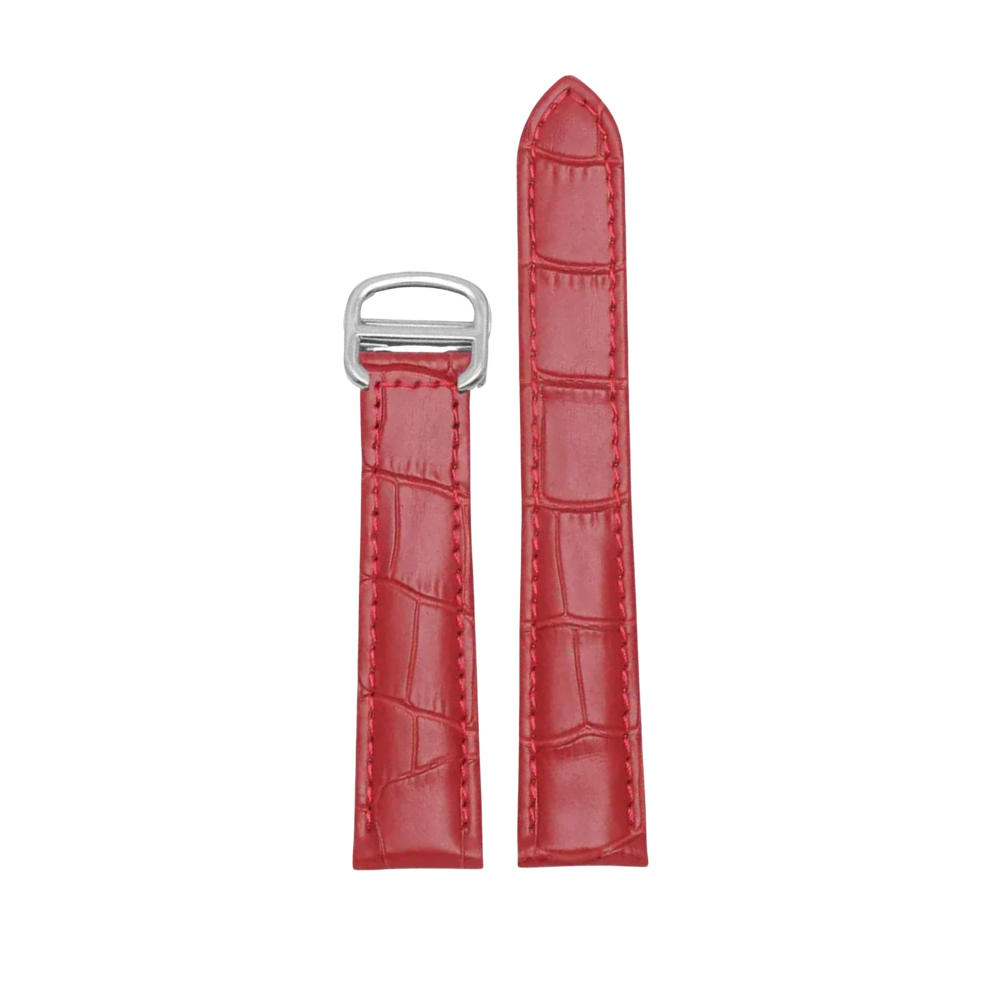 Leather Strap - For Cartier Tank - Red - Helvetus