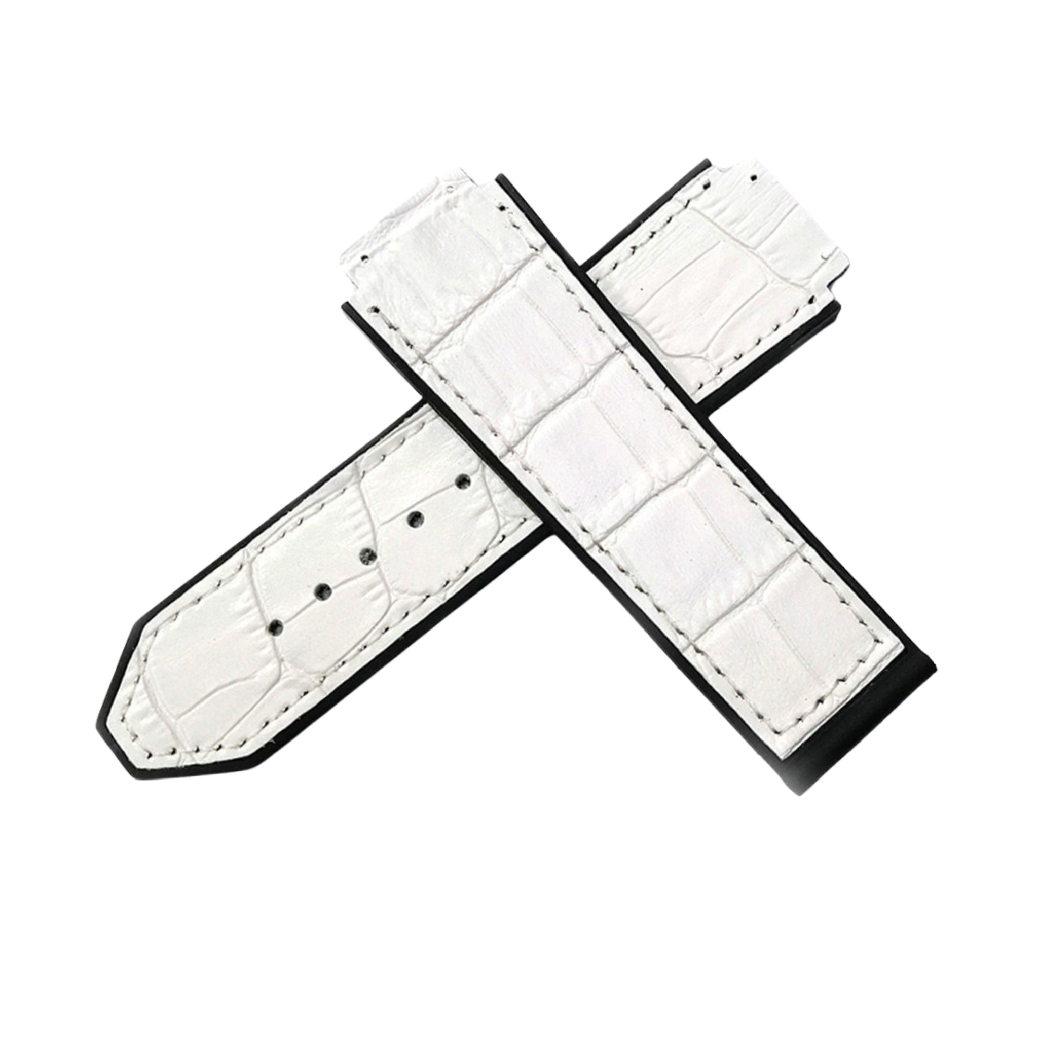 Leather Strap - For Hublot Big Bang 44mm - White - Helvetus