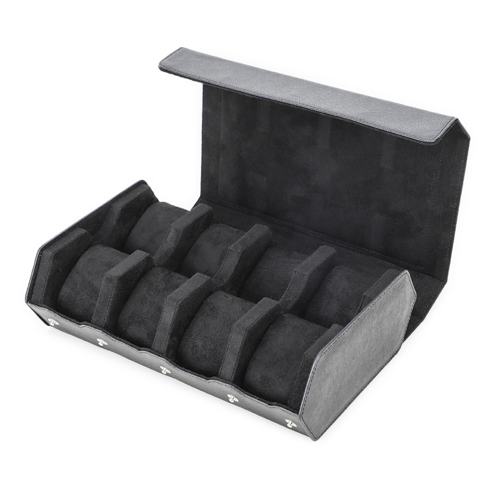 Leather Watch Box - 8 Slot - Black - Helvetus