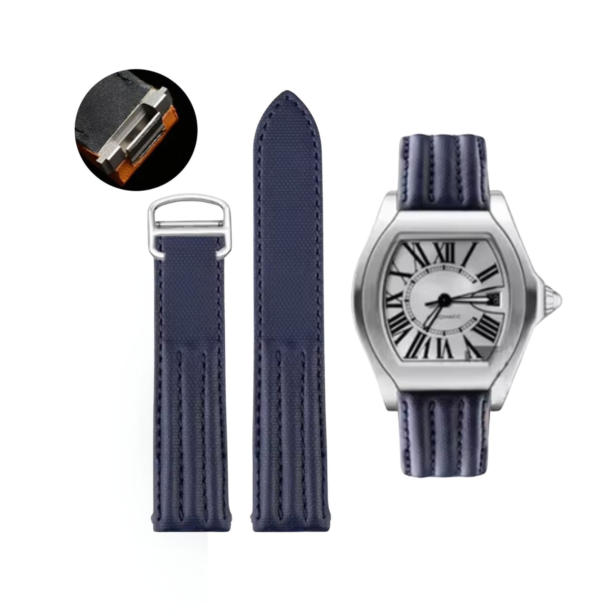 Nylon Strap - For Cartier Roadster - Navy Blue - Helvetus