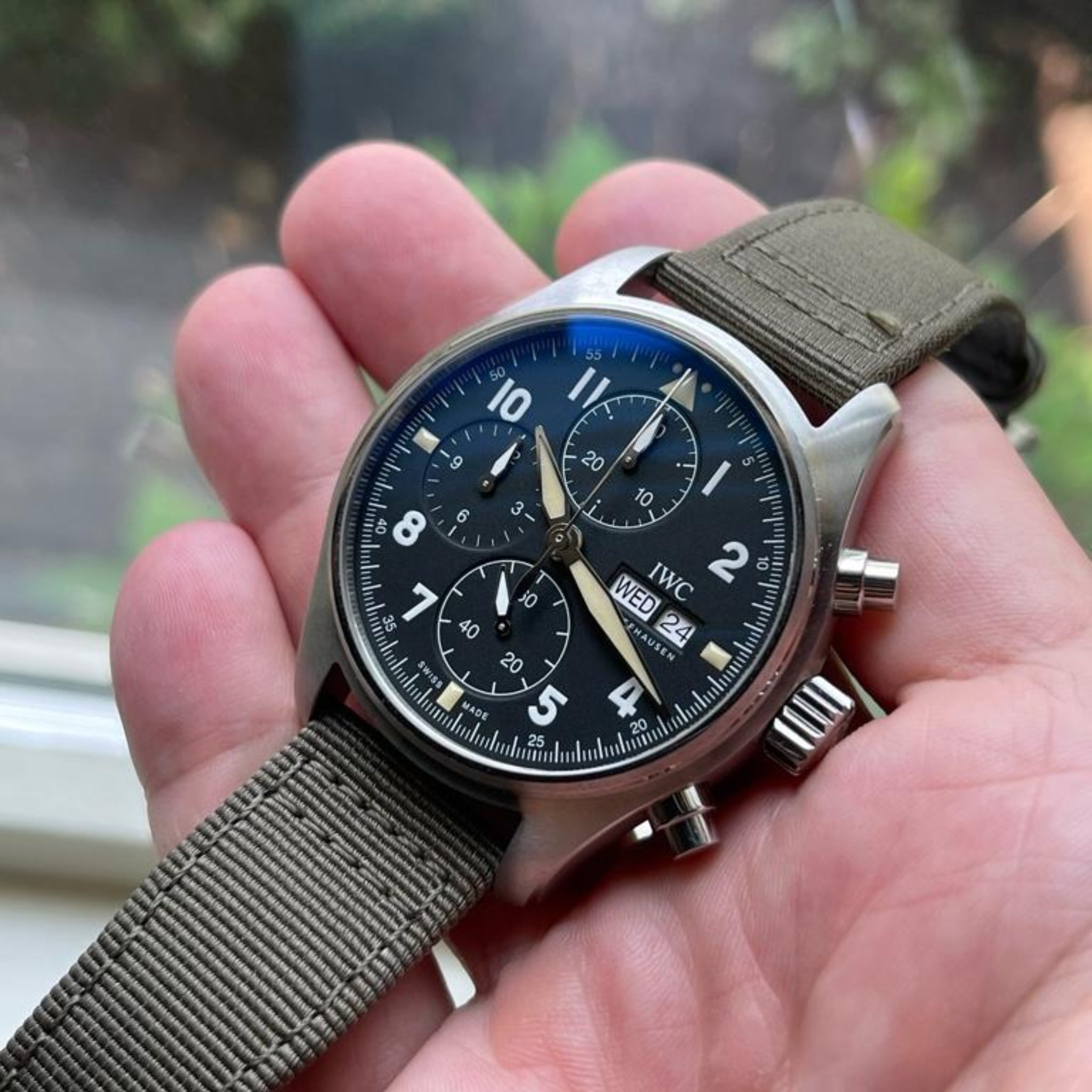 Nylon Strap - For IWC Pilot - Green - Helvetus