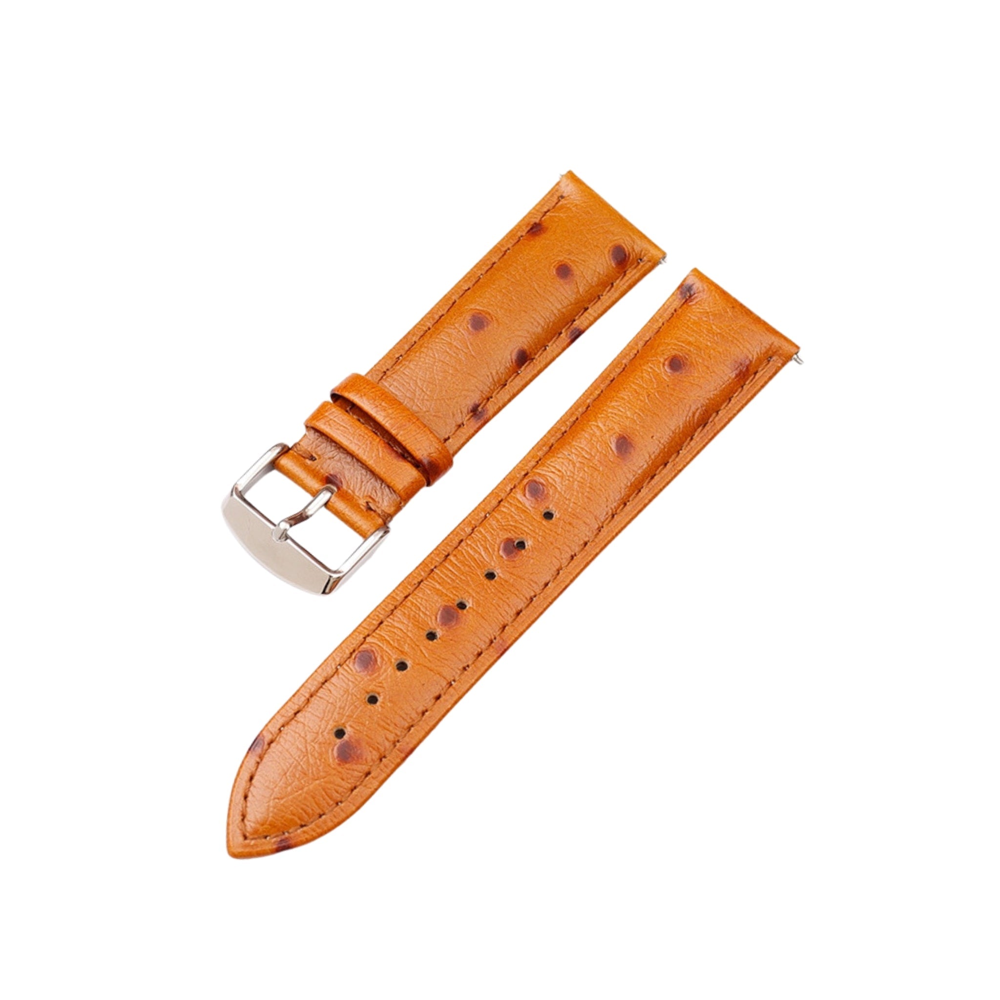 Ostrich Leather Strap - Orange - Ostrich Pattern - Helvetus