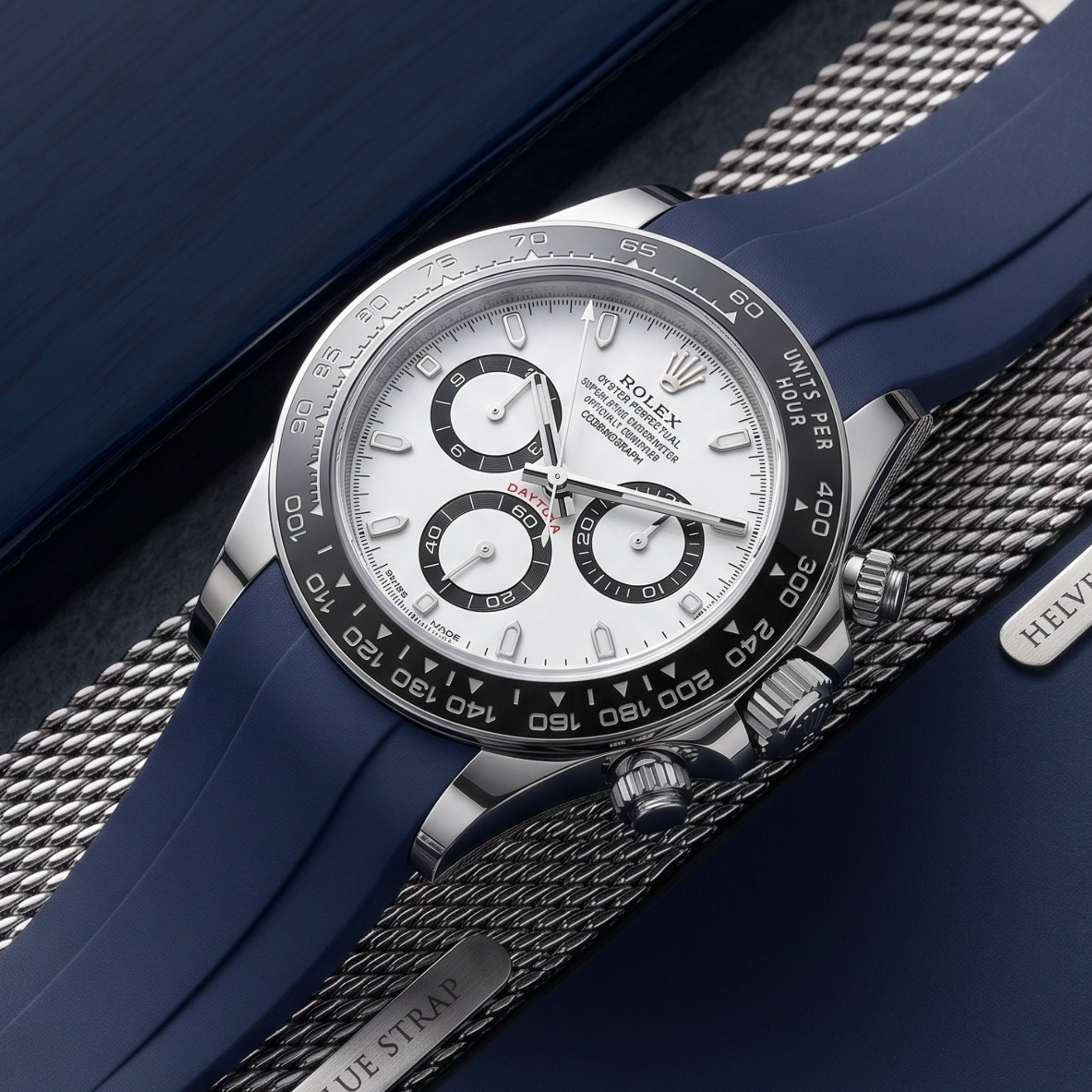 Rubber Strap - For Rolex Daytona - Navy Blue