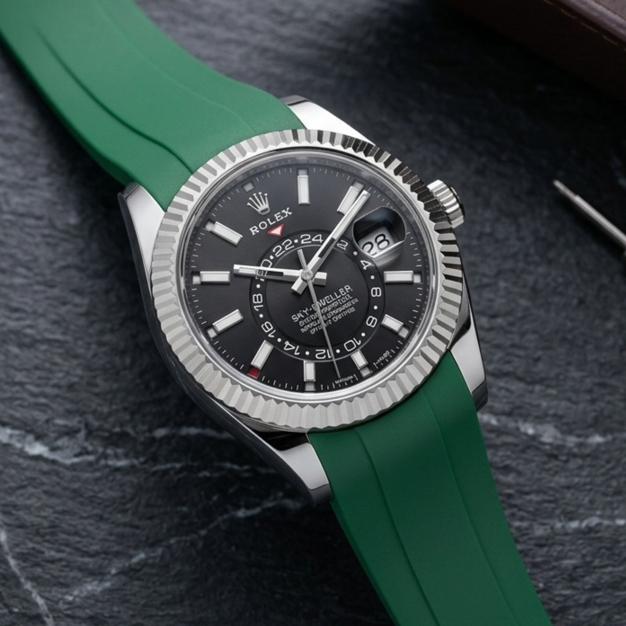 Rubber Strap - For Rolex Sky-Dweller - Green