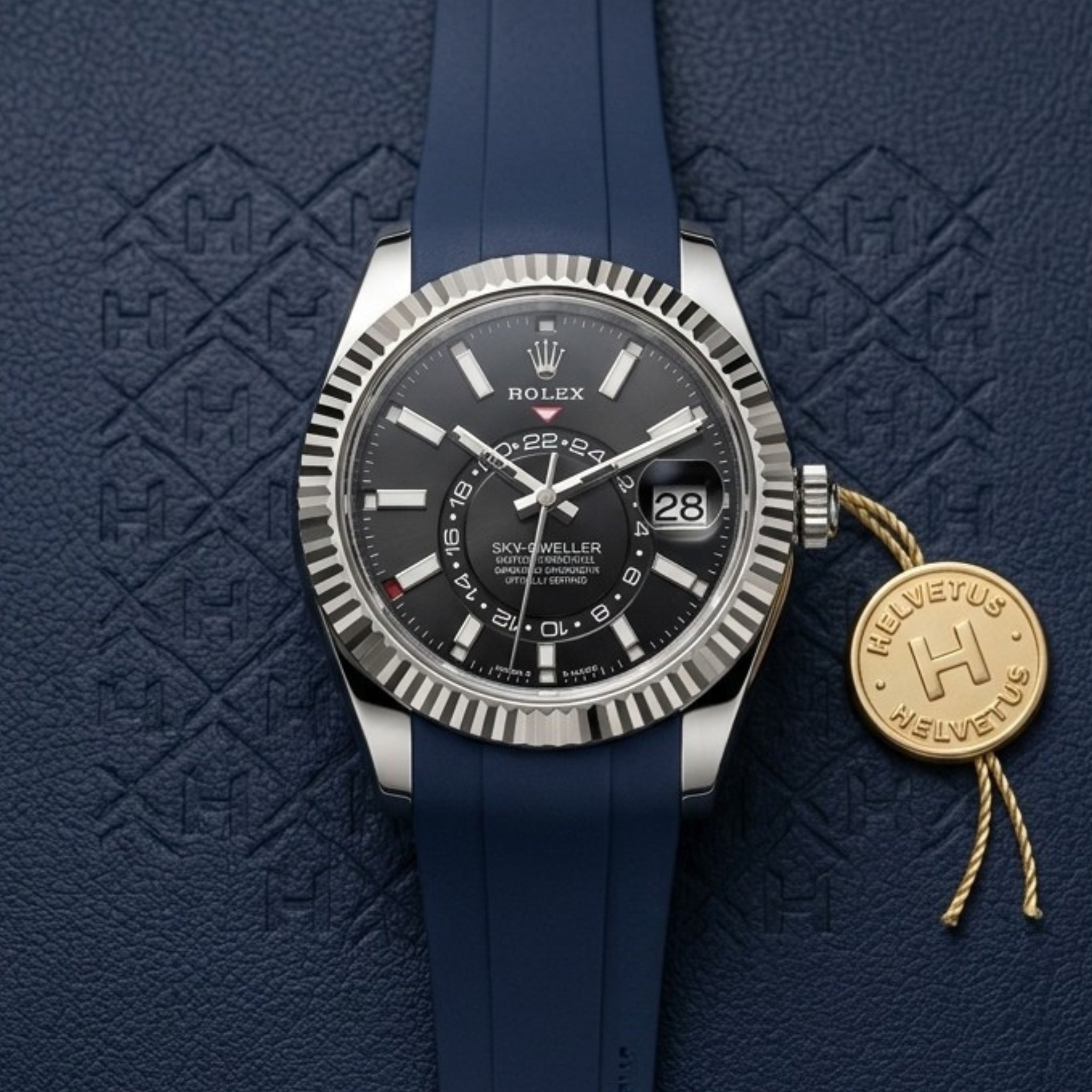 Rubber Strap - For Rolex Sky-Dweller - Navy Blue
