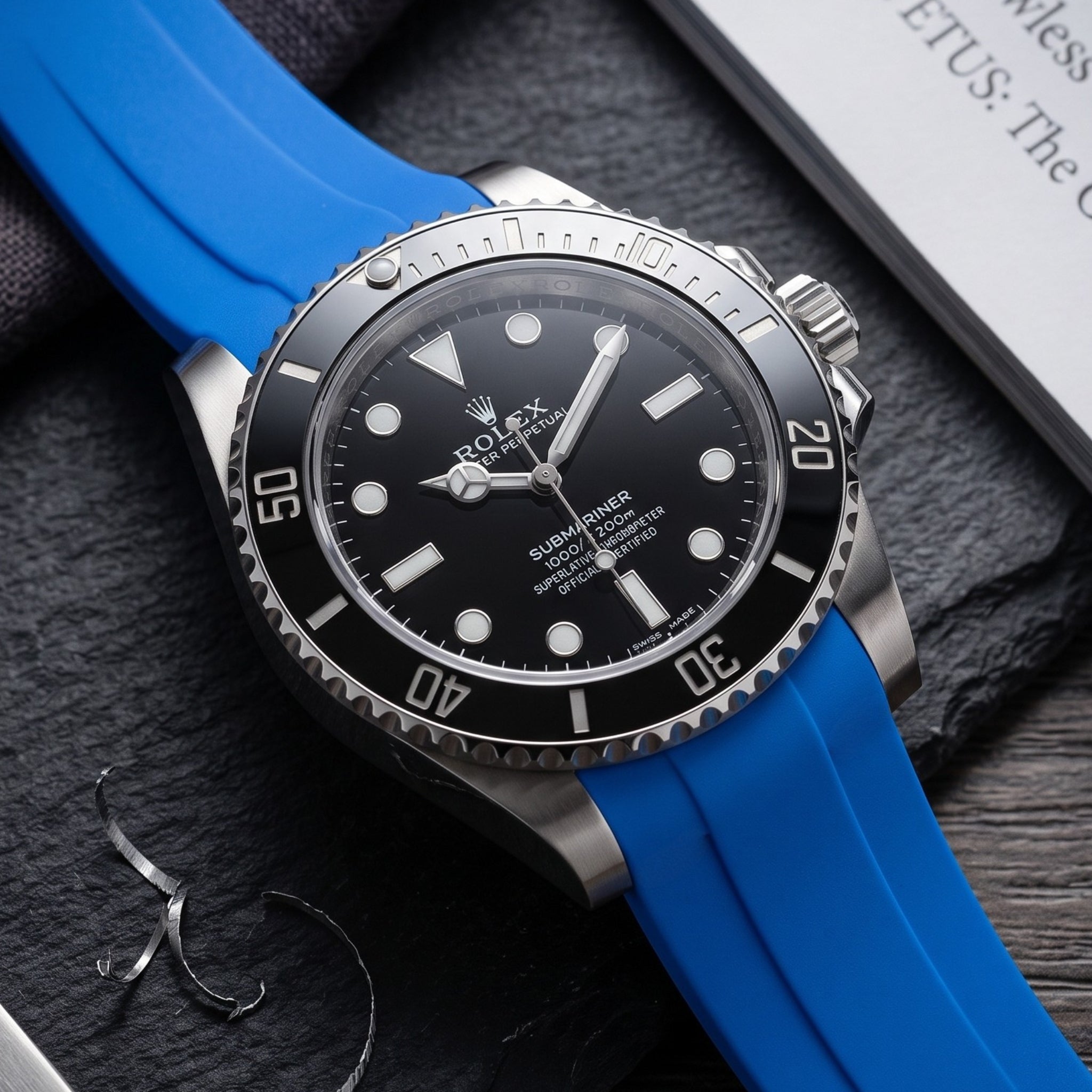 Rubber Strap - For Rolex Submariner - Blue