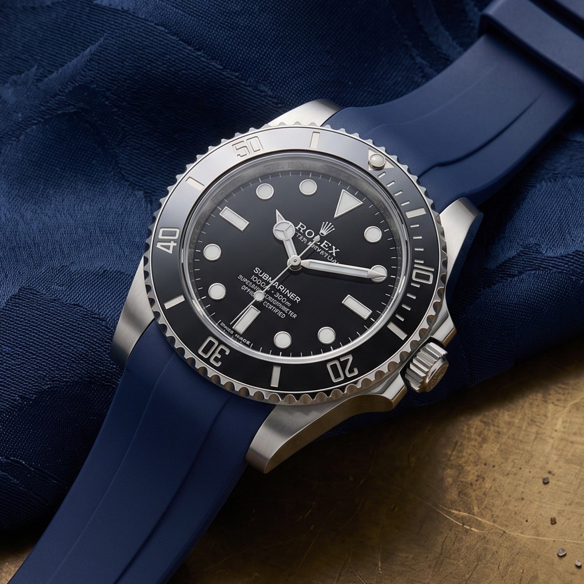 Rubber Strap - For Rolex Submariner - Navy Blue