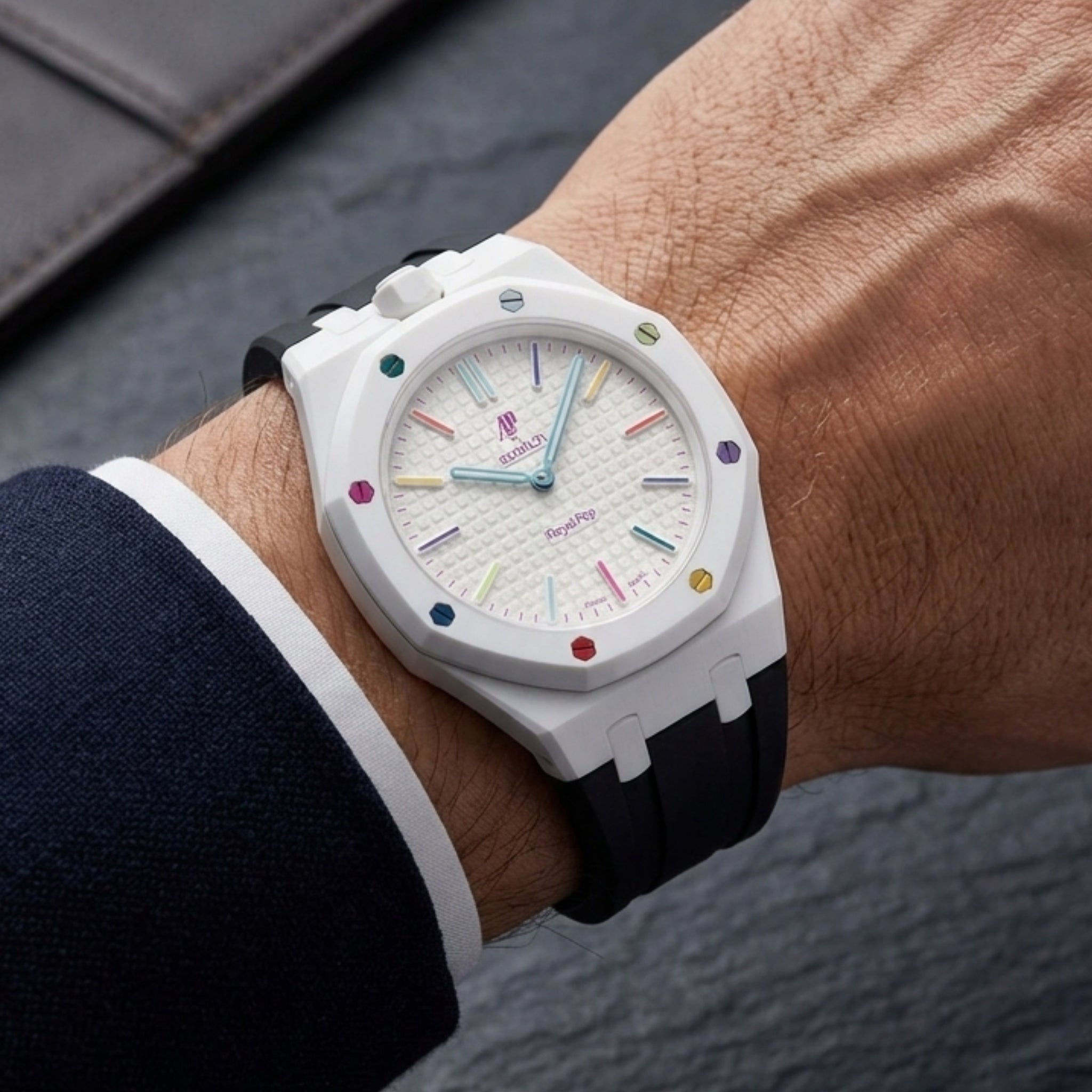 Royal Pop Wrist Strap & Case — For Huit Blanc (Lépine, Crown at 12) - Helvetus