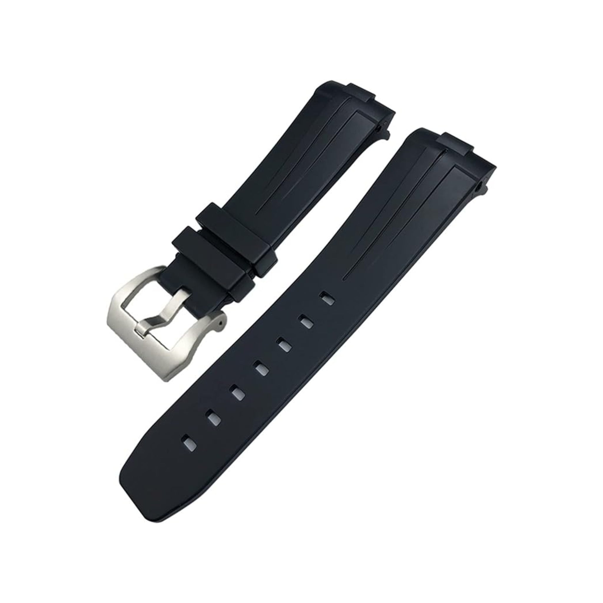 Rubber Curved Strap - For Panerai Luminor 44mm - Black - Helvetus