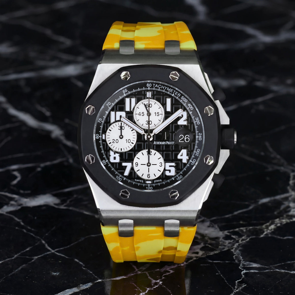 Rubber Strap - For all Audemars Piguet Offshore 42mm - Yellow Camo - Helvetus