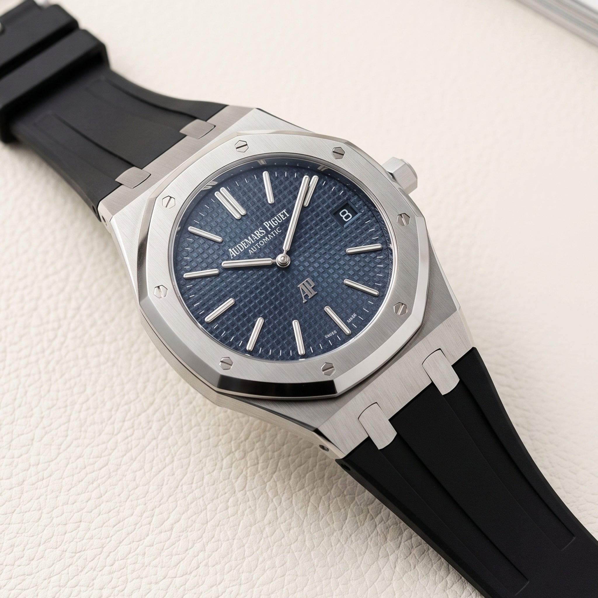 Rubber Strap - For all Audemars Piguet Royal Oak 39mm - Black - Helvetus