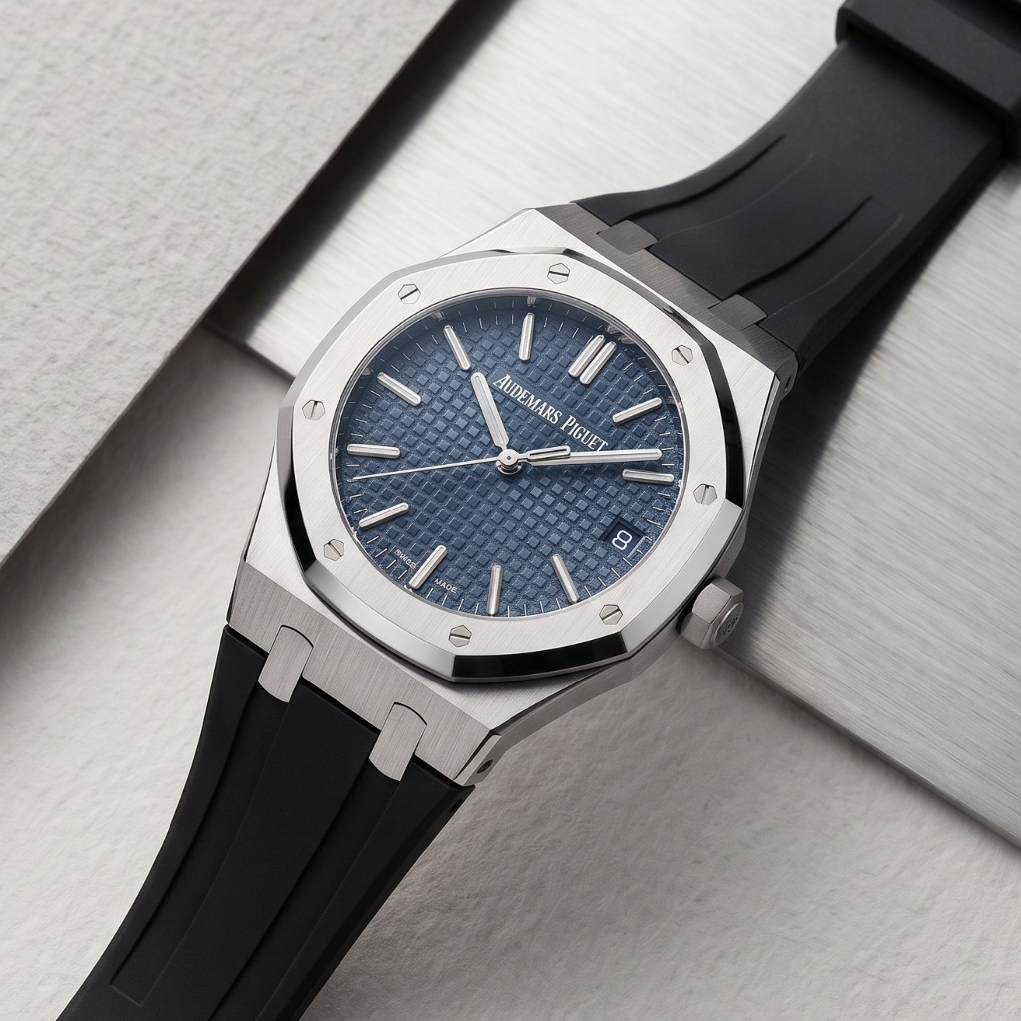 Rubber Strap - For all Audemars Piguet Royal Oak 41mm - Black - Helvetus