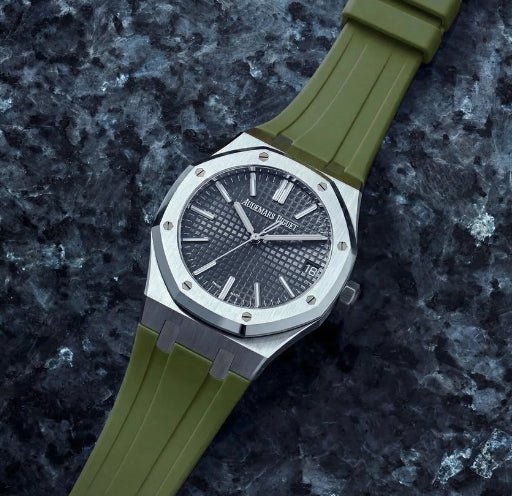 Rubber Strap - For all Audemars Piguet Royal Oak 41mm - Olive Green - Helvetus