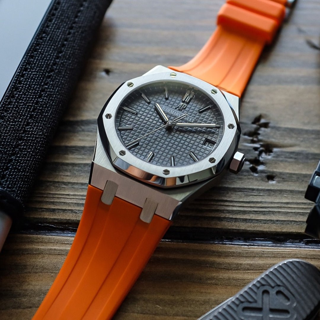 Rubber Strap - For all Audemars Piguet Royal Oak 41mm - Orange - Helvetus