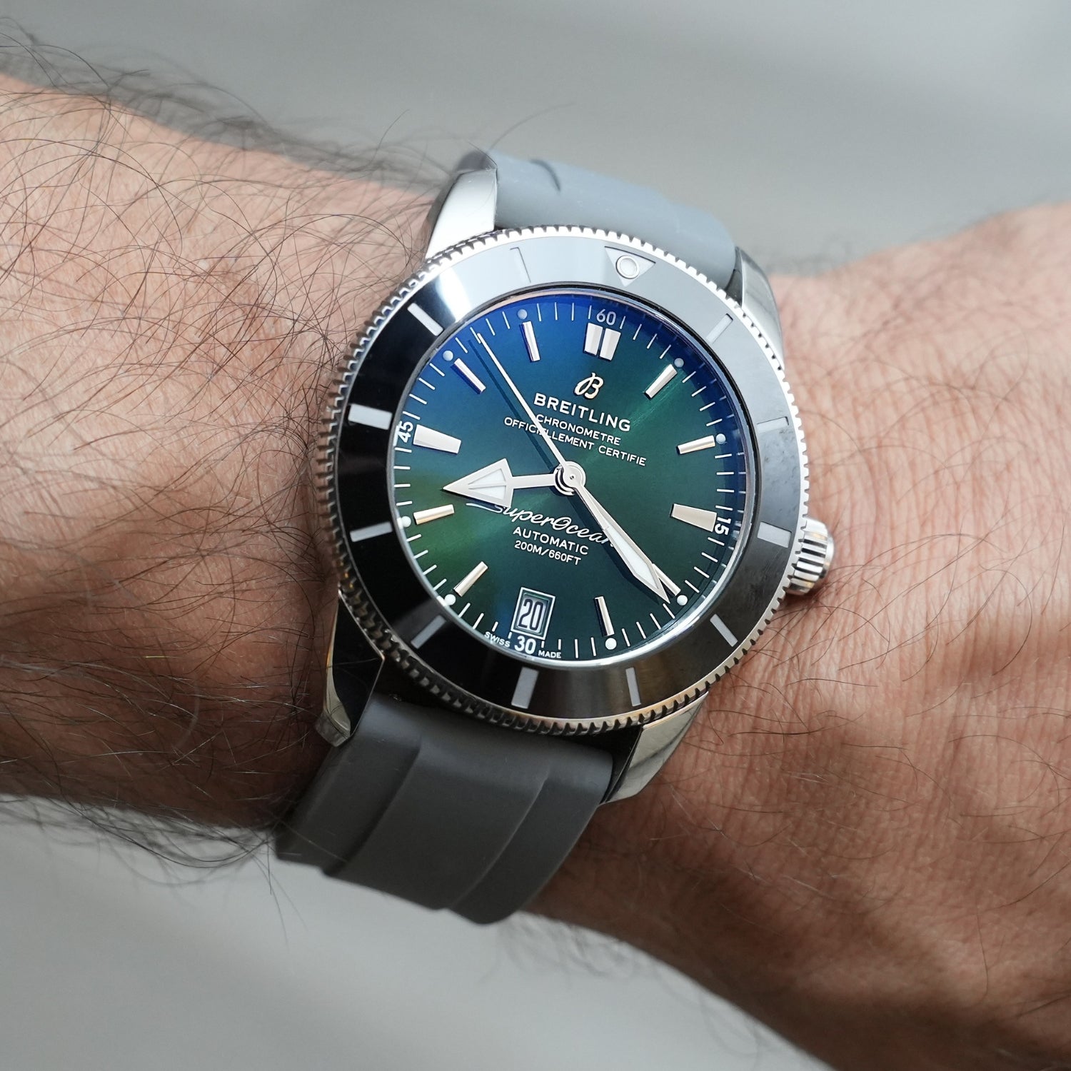 Rubber Strap - For all Breitling Superocean Models - Grey - Helvetus