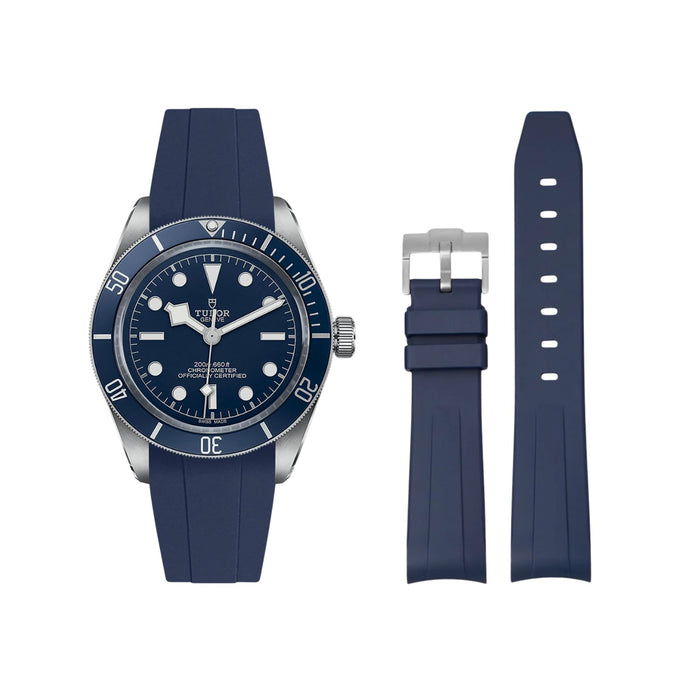 Rubber Strap - For all Tudor Black Bay Models - Navy Blue - Helvetus