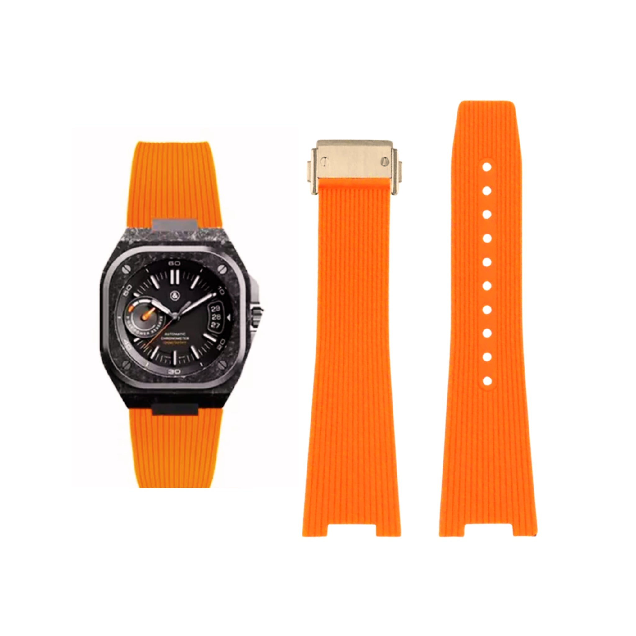 Rubber Strap - For Bell & Ross BR - 05 - Orange - Helvetus