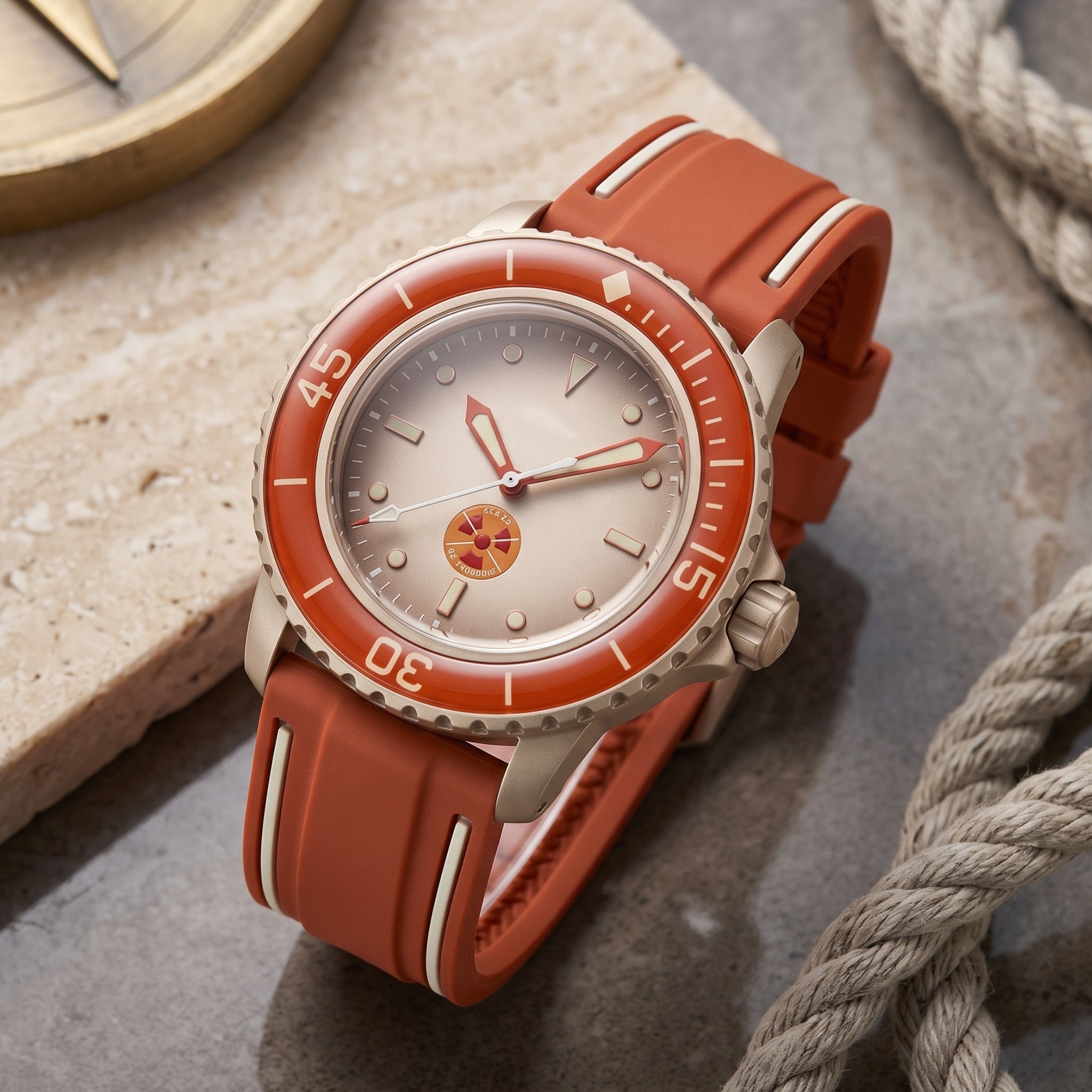 Rubber Strap - For Blancpain X Swatch - Arctic Ocean - Helvetus