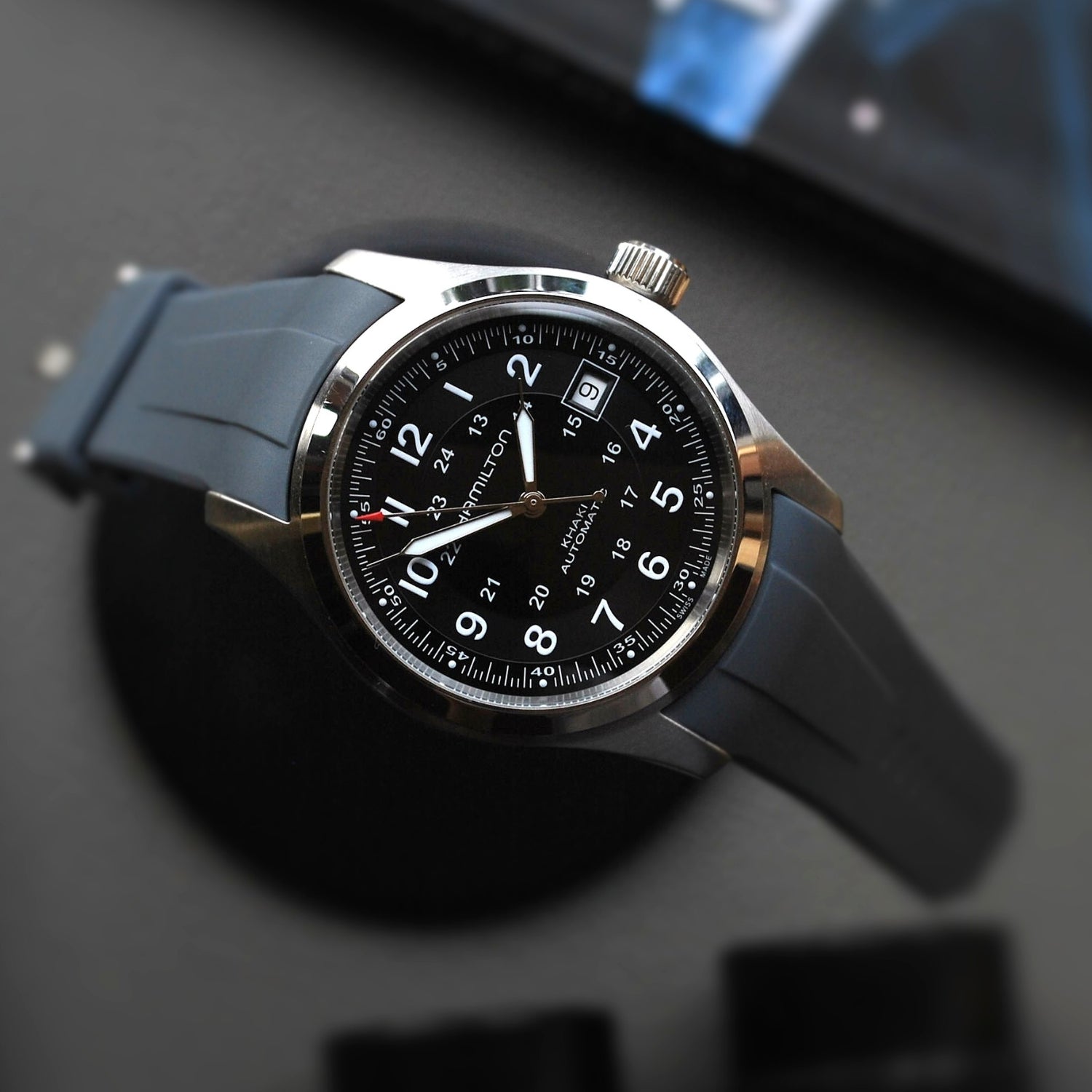 Rubber Strap – For Hamilton Khaki Field (38mm/40mm/42mm) - Grey - Helvetus