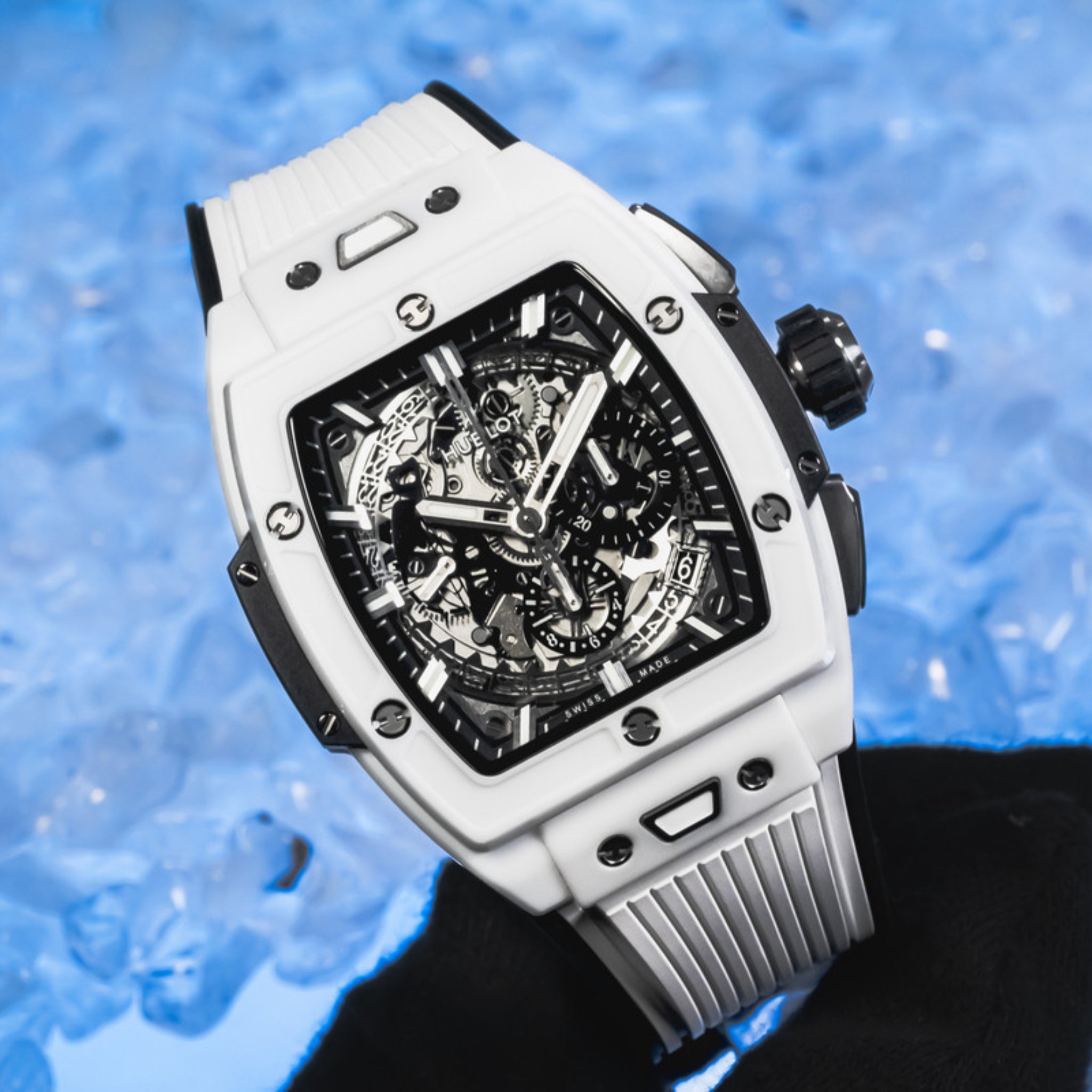 Rubber Strap - For Hublot Big Bang 42mm - White - Helvetus