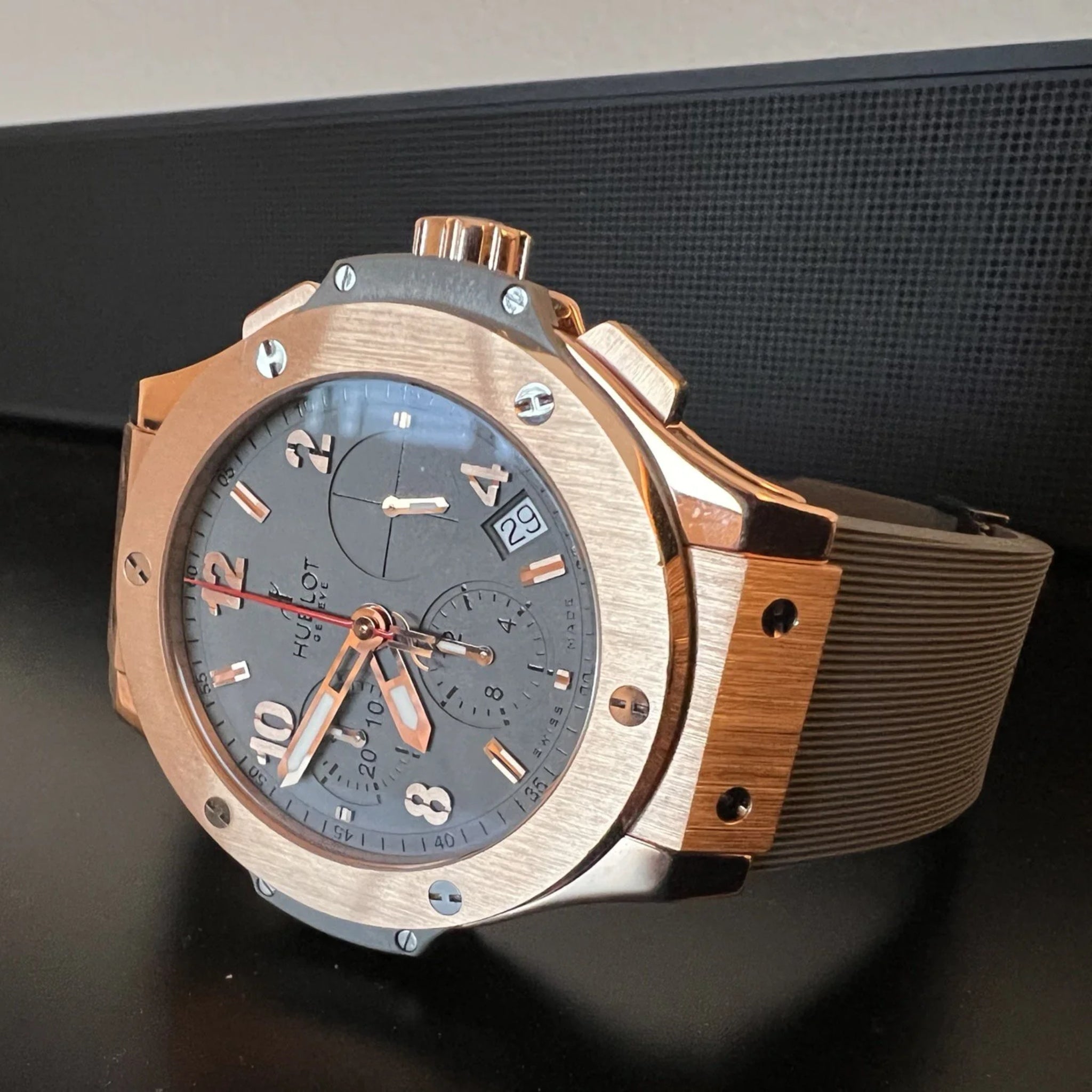 Rubber Strap - For Hublot Big Bang 44mm - Brown - Helvetus