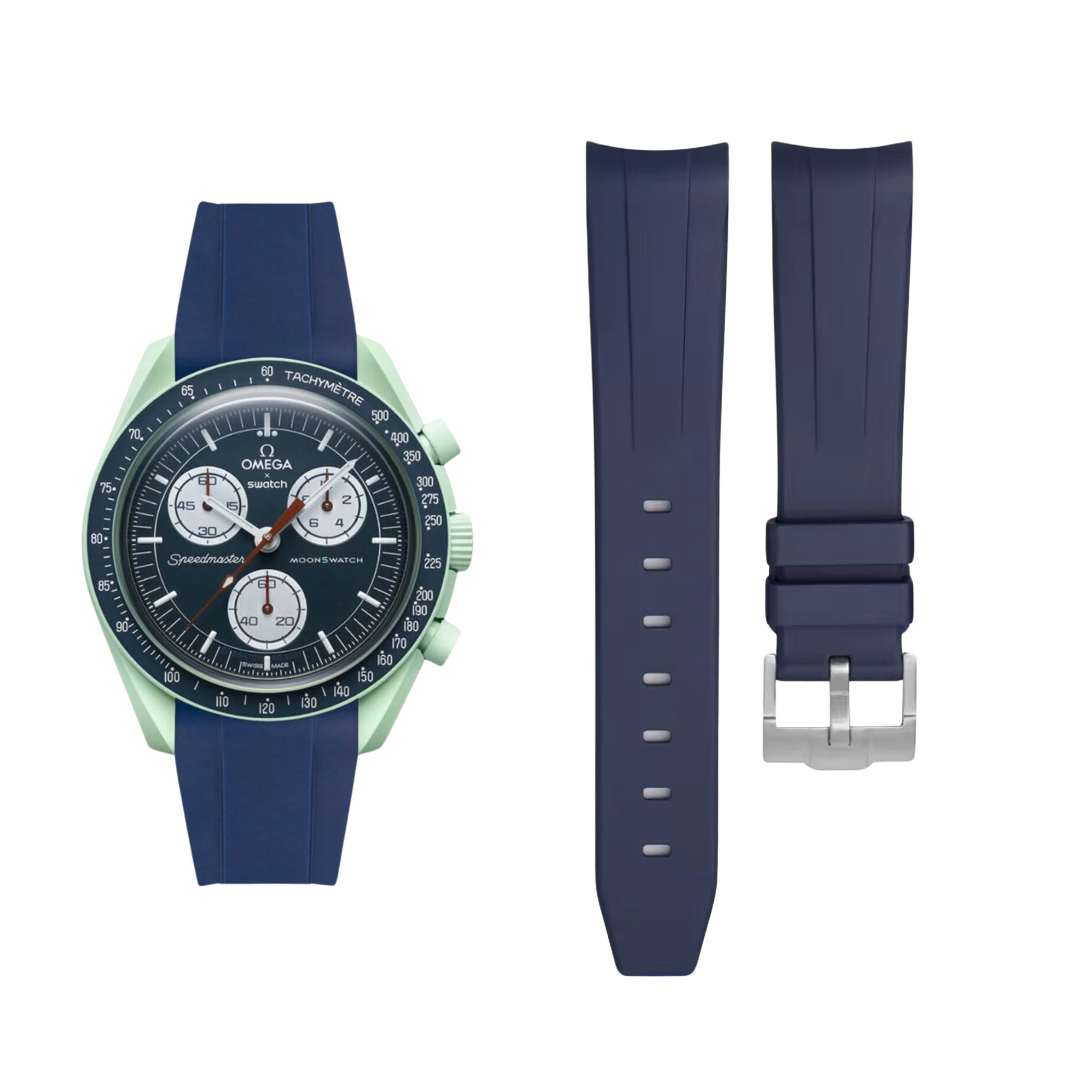 Rubber Strap - For Mission on Earth | Omega X Swatch | MoonSwatch - Blue - Helvetus