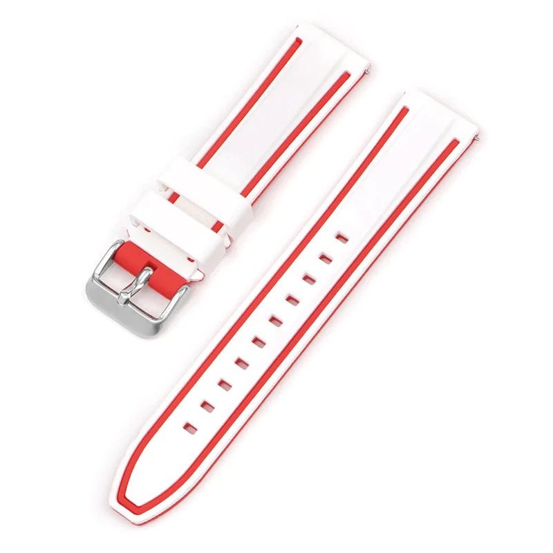 Rubber Strap - For MoonSwatch Mission to Mars - White/Red - Helvetus