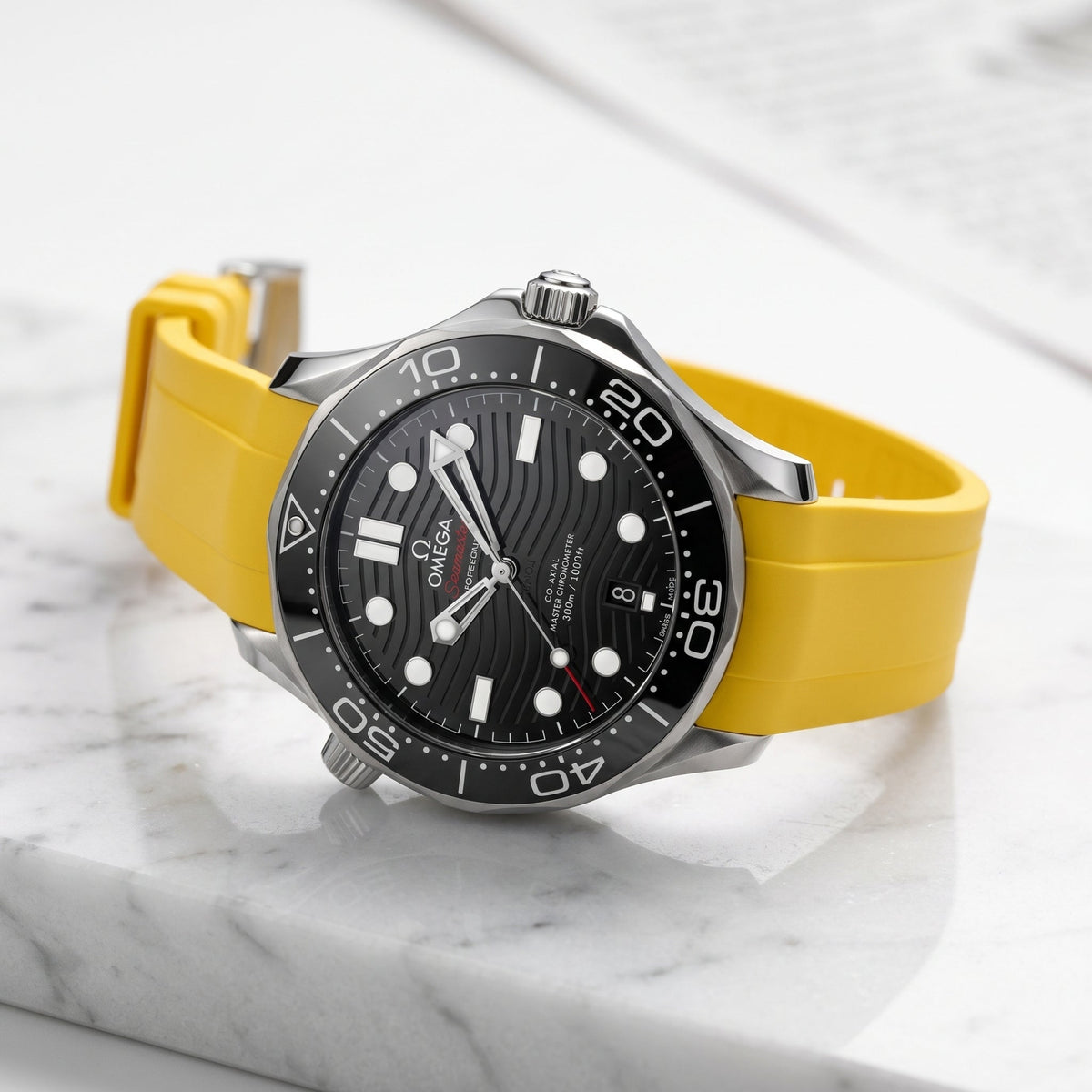Rubber Strap - For Omega Seamaster 300 - Yellow - Helvetus