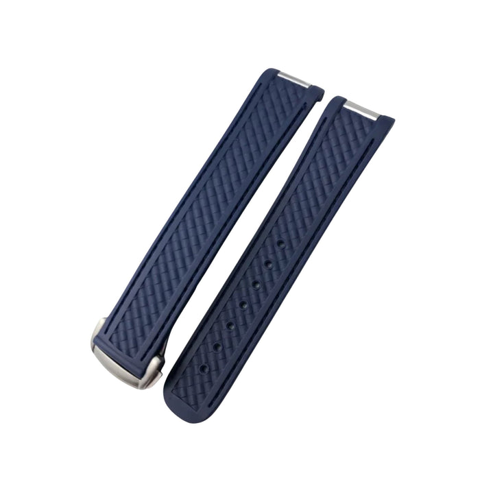 Rubber Strap - For Omega Seamaster Aqua Terra 300 / 150m - Full Blue - Helvetus
