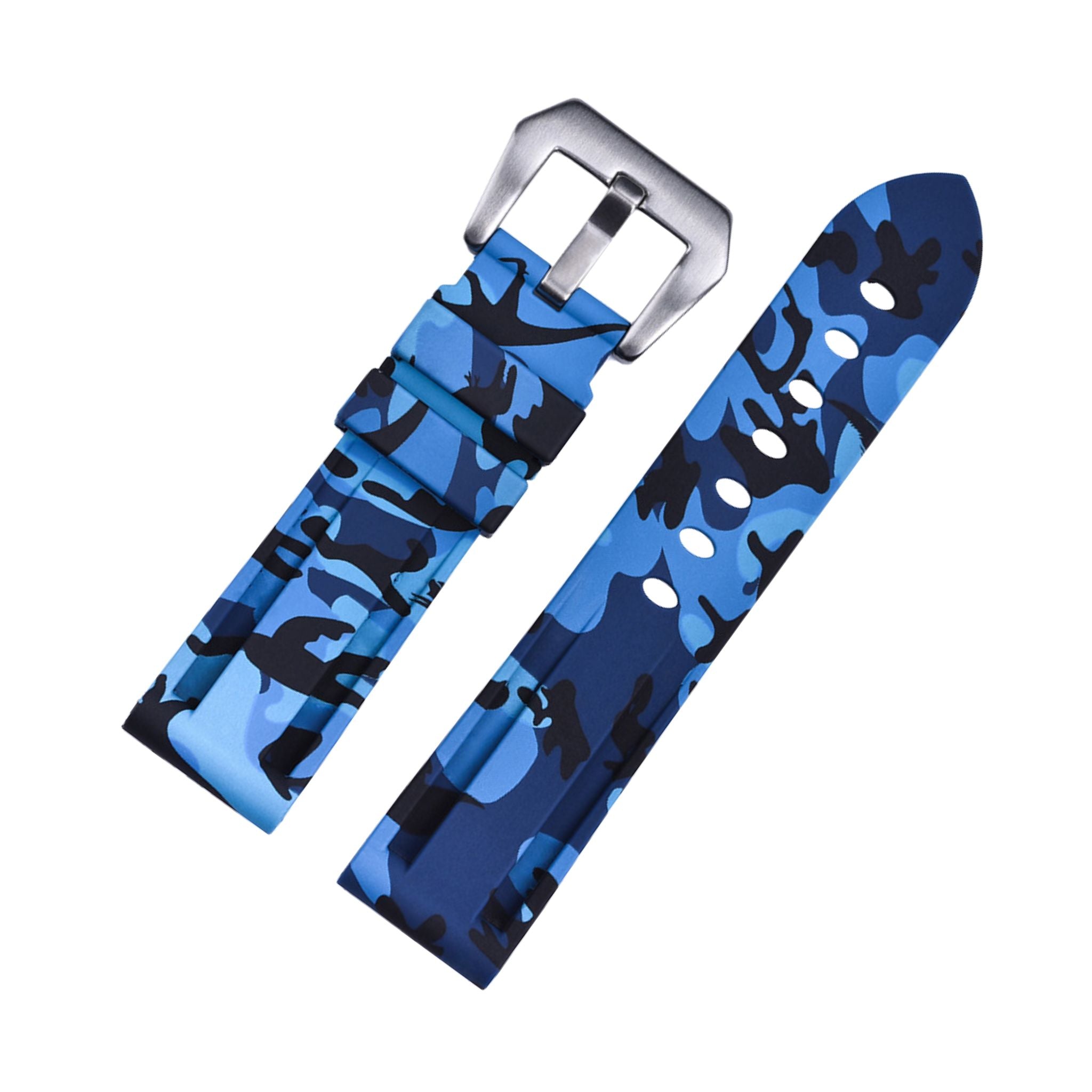 Rubber Strap - For Panerai - Blue Camo - Helvetus