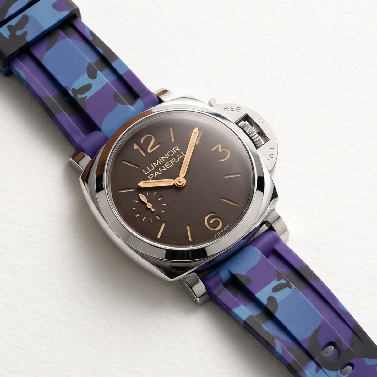Rubber Strap - For Panerai - Dark Purple Camo - Helvetus