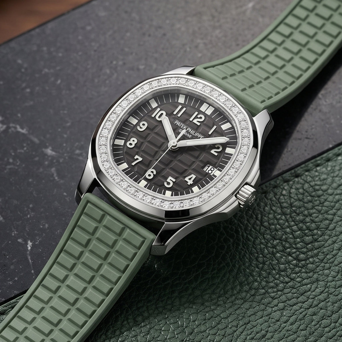 Rubber Strap - For Patek Philippe Aquanaut 5067A-001, 5065, 5066, 5064, 5068R & More - Green - Helvetus