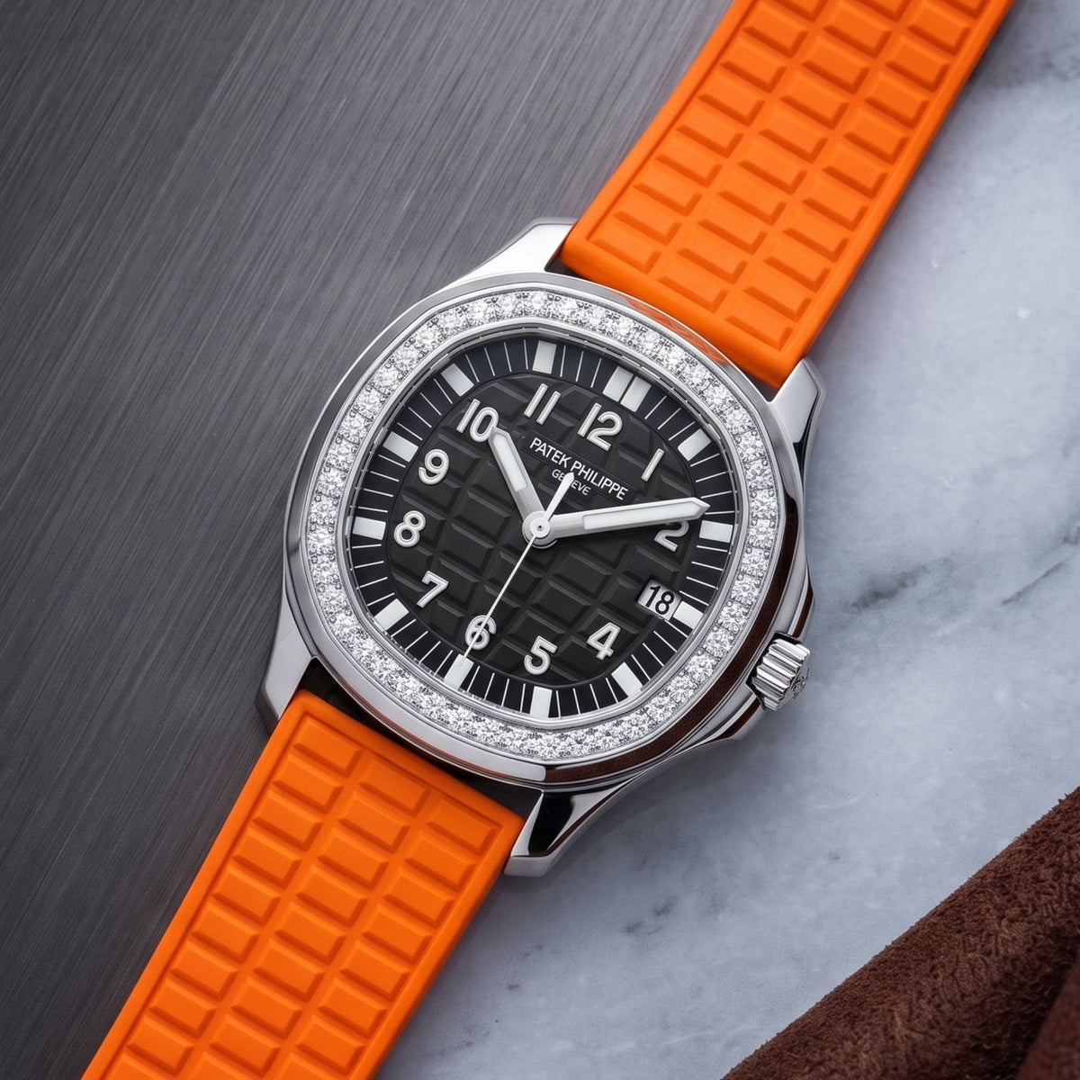 Rubber Strap - For Patek Philippe Aquanaut 5067A-001, 5065, 5066, 5064, 5068R & More - Orange - Helvetus