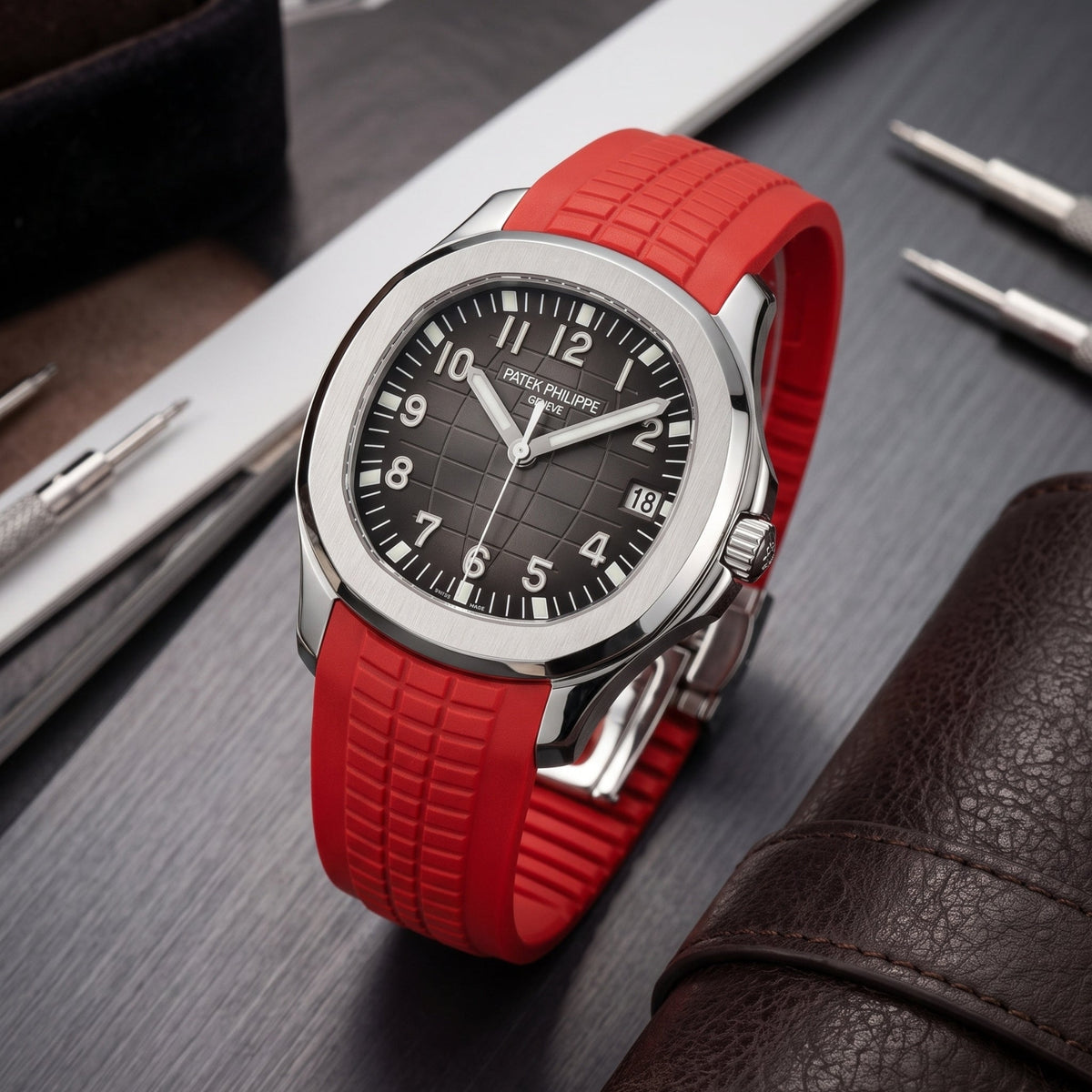 Rubber Strap - For Patek Philippe Aquanaut - Red - Helvetus