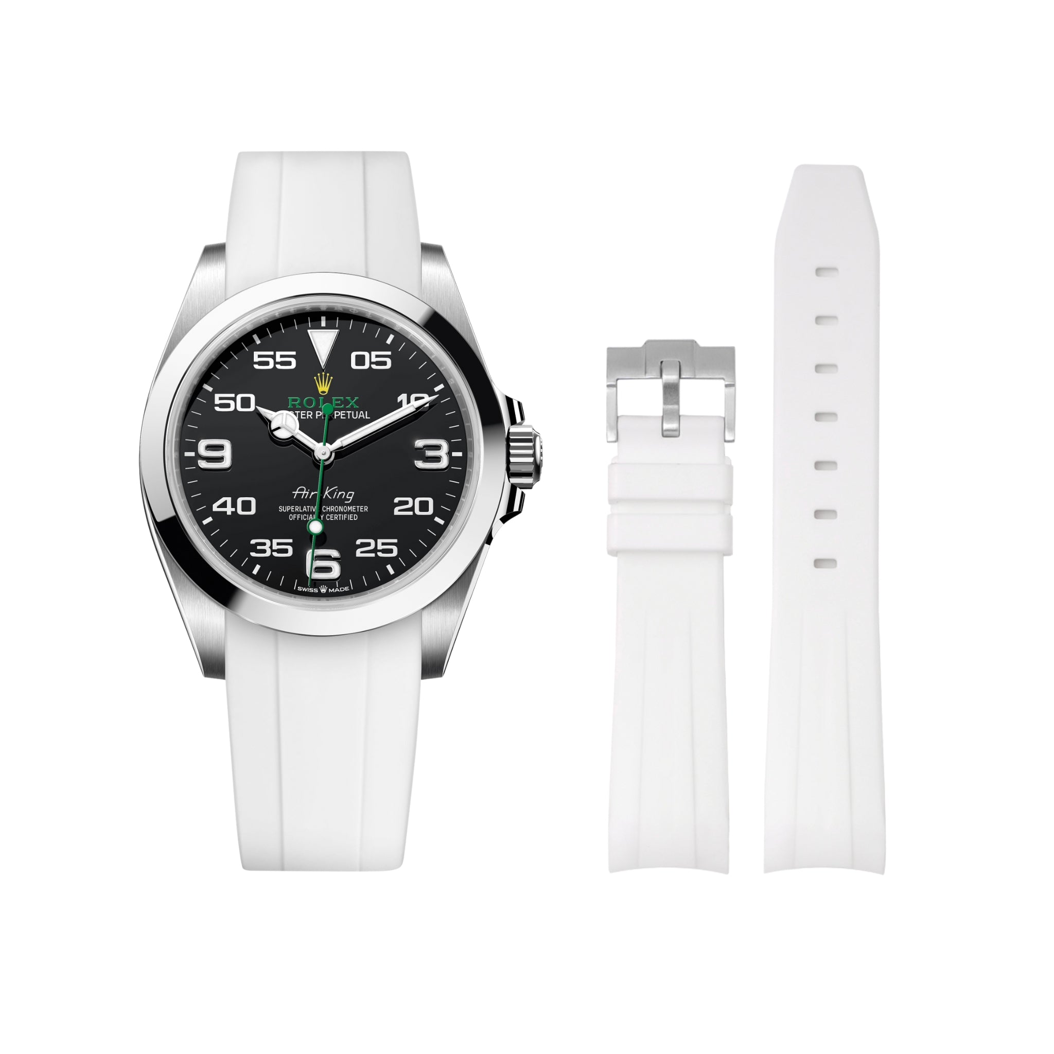 Rubber Strap - For Rolex Air - King - White - Helvetus