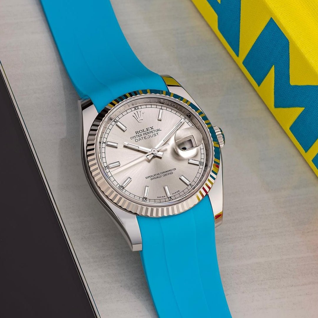 Rubber Strap - For Rolex Datejust 36 - Light Blue - Helvetus