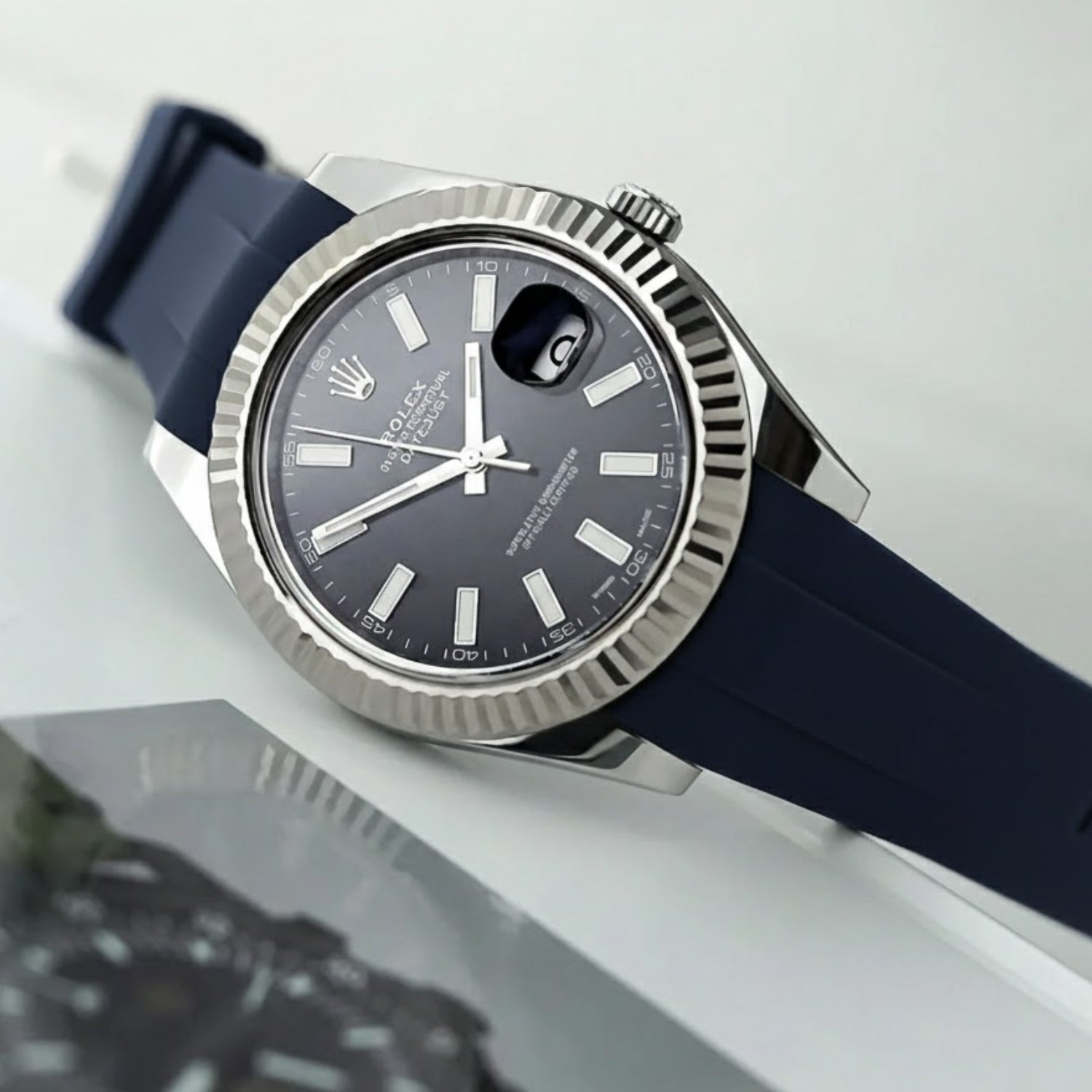 Rubber Strap - For Rolex Datejust 36 - Navy Blue - Helvetus