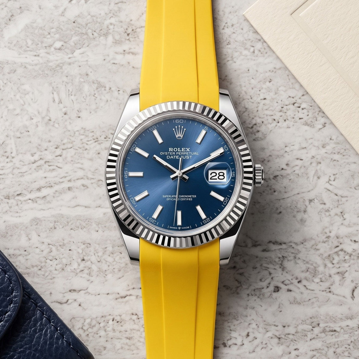 Rubber Strap - For Rolex Datejust 41mm - Yellow - Helvetus