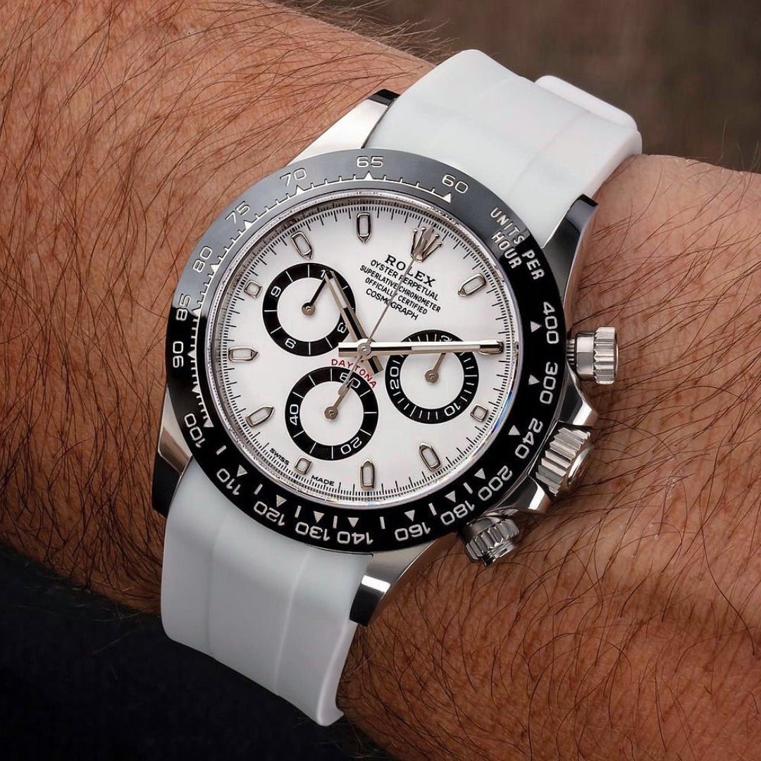 Rubber Strap - For Rolex Daytona - White - Helvetus